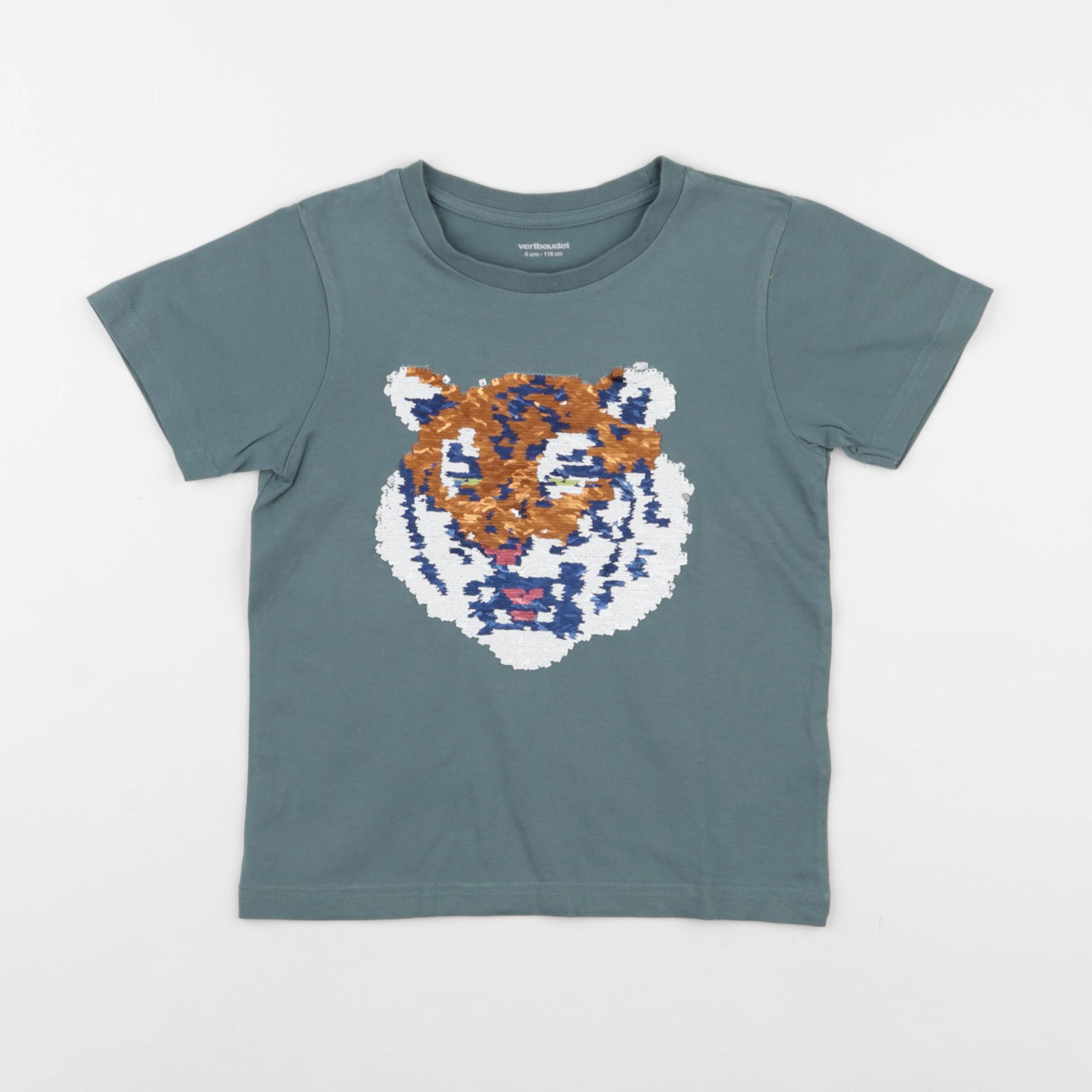 Vertbaudet - tee-shirt vert - 6 ans