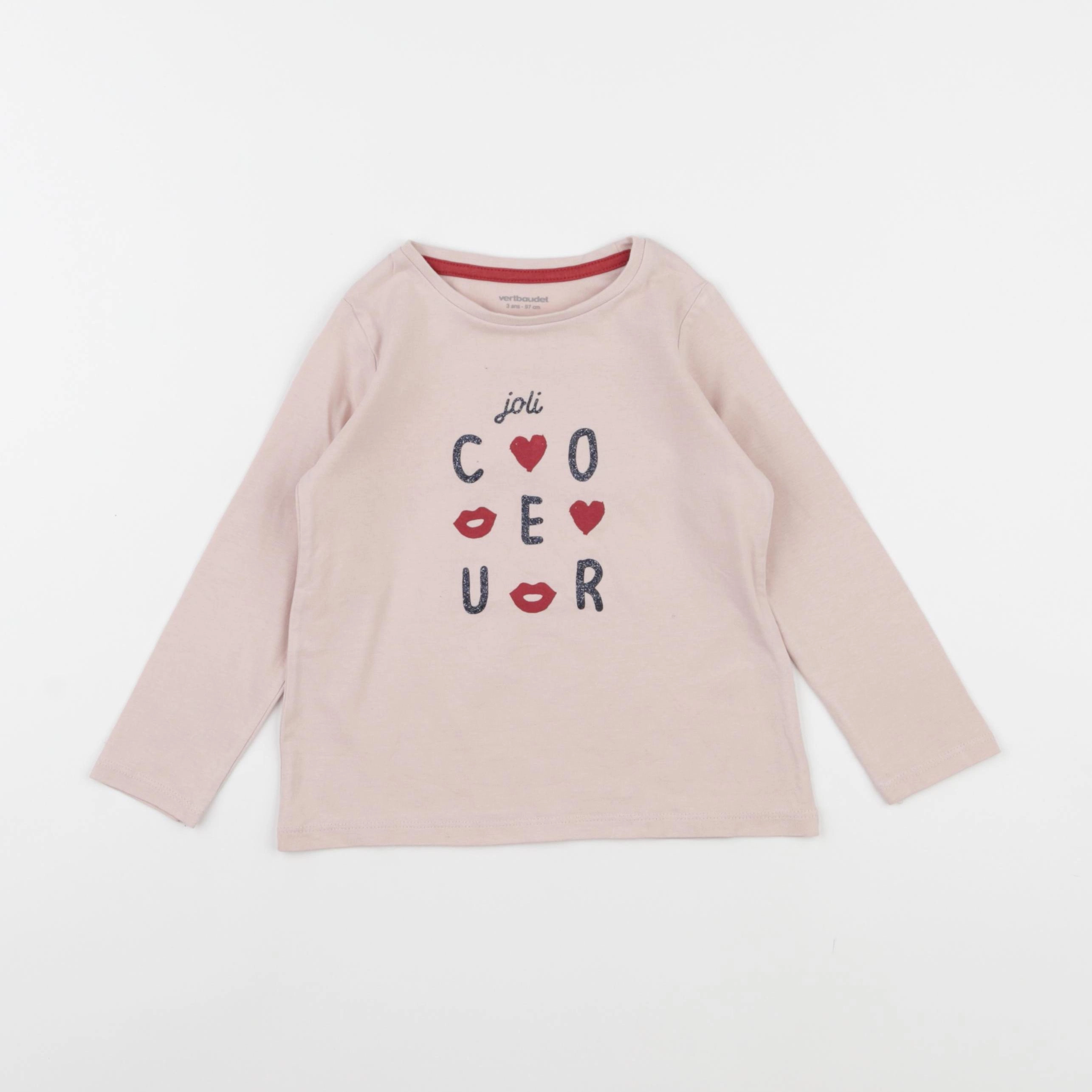 Vertbaudet - tee-shirt rose - 3 ans