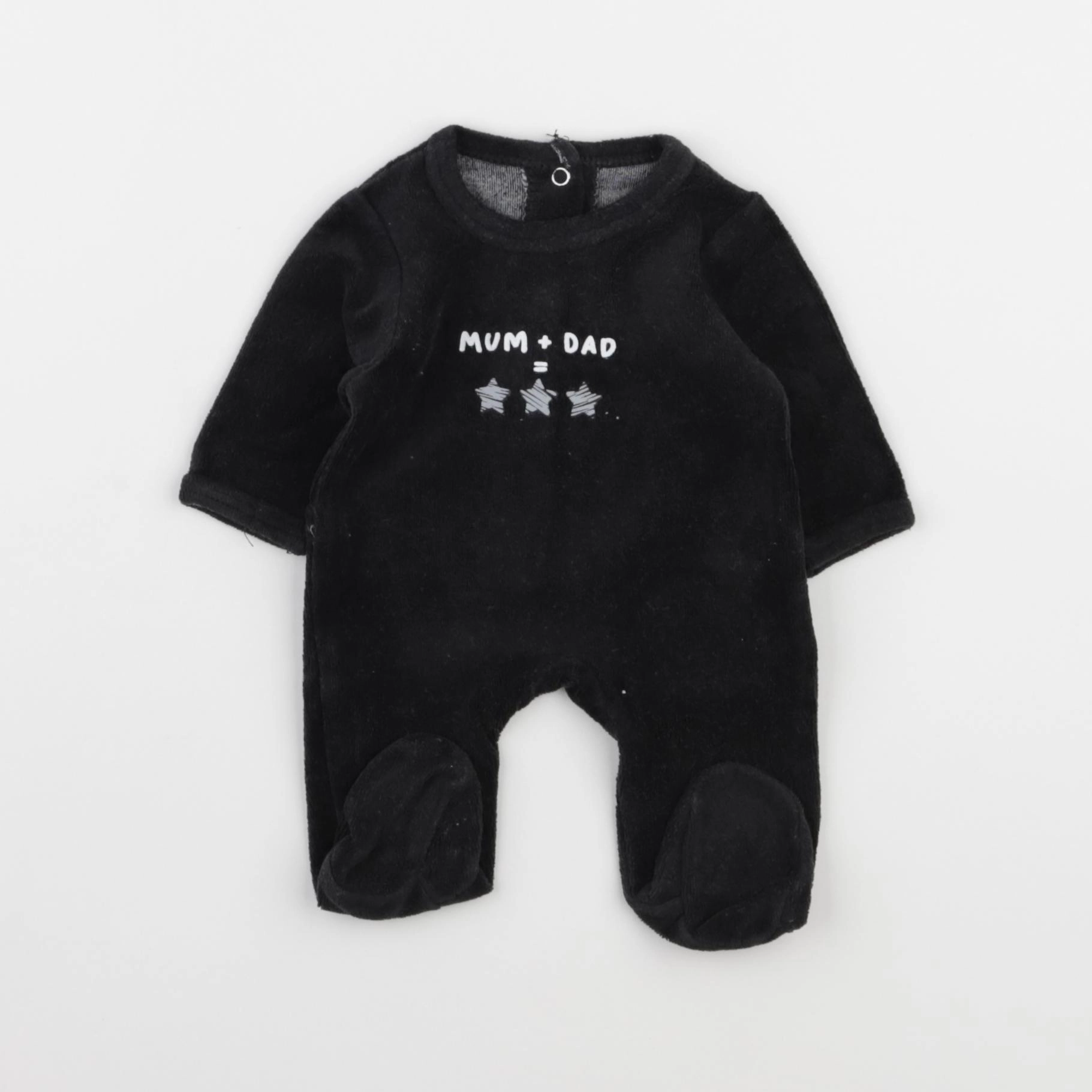 Vertbaudet - pyjama velours noir - 0 mois