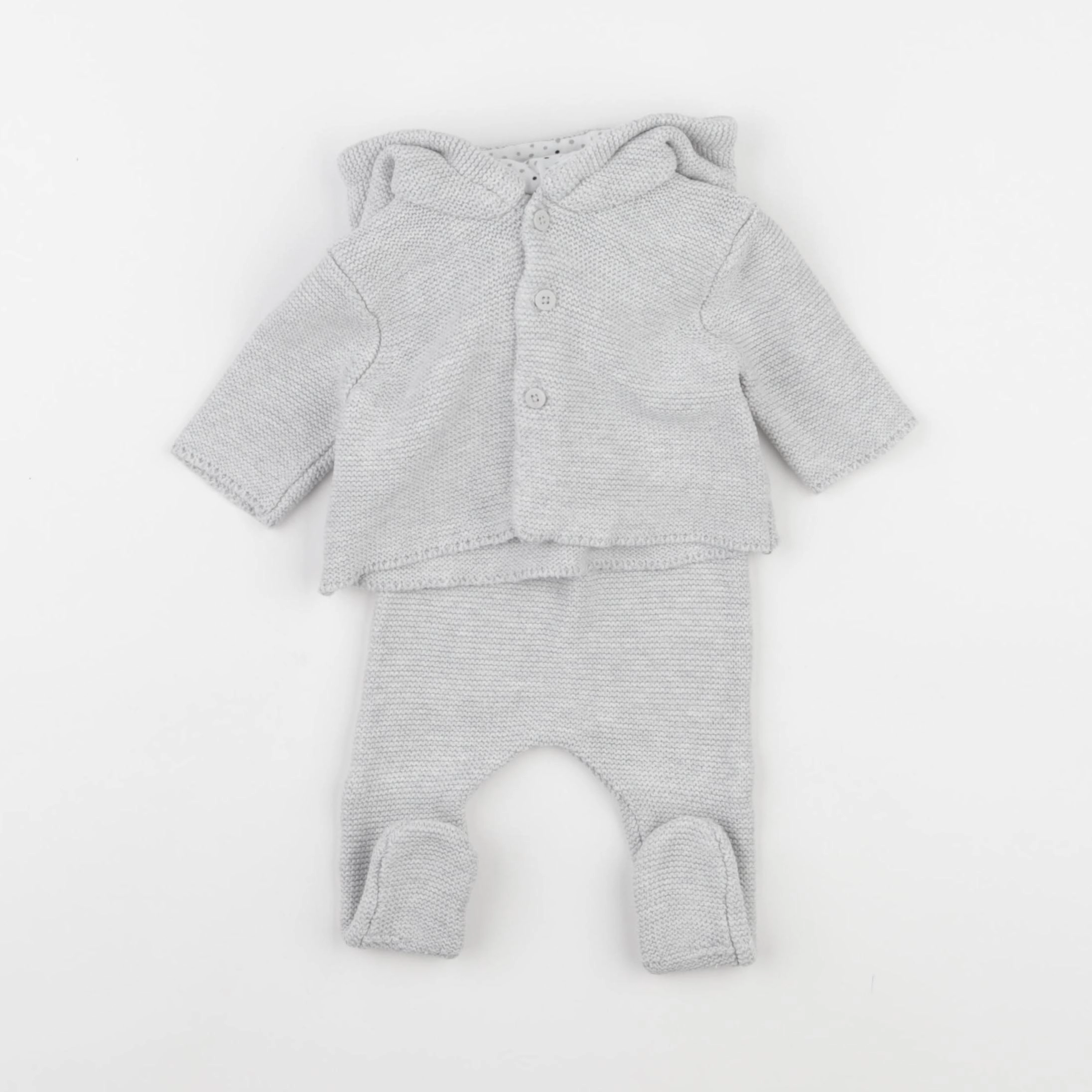 Vertbaudet - ensemble gris - 0 mois
