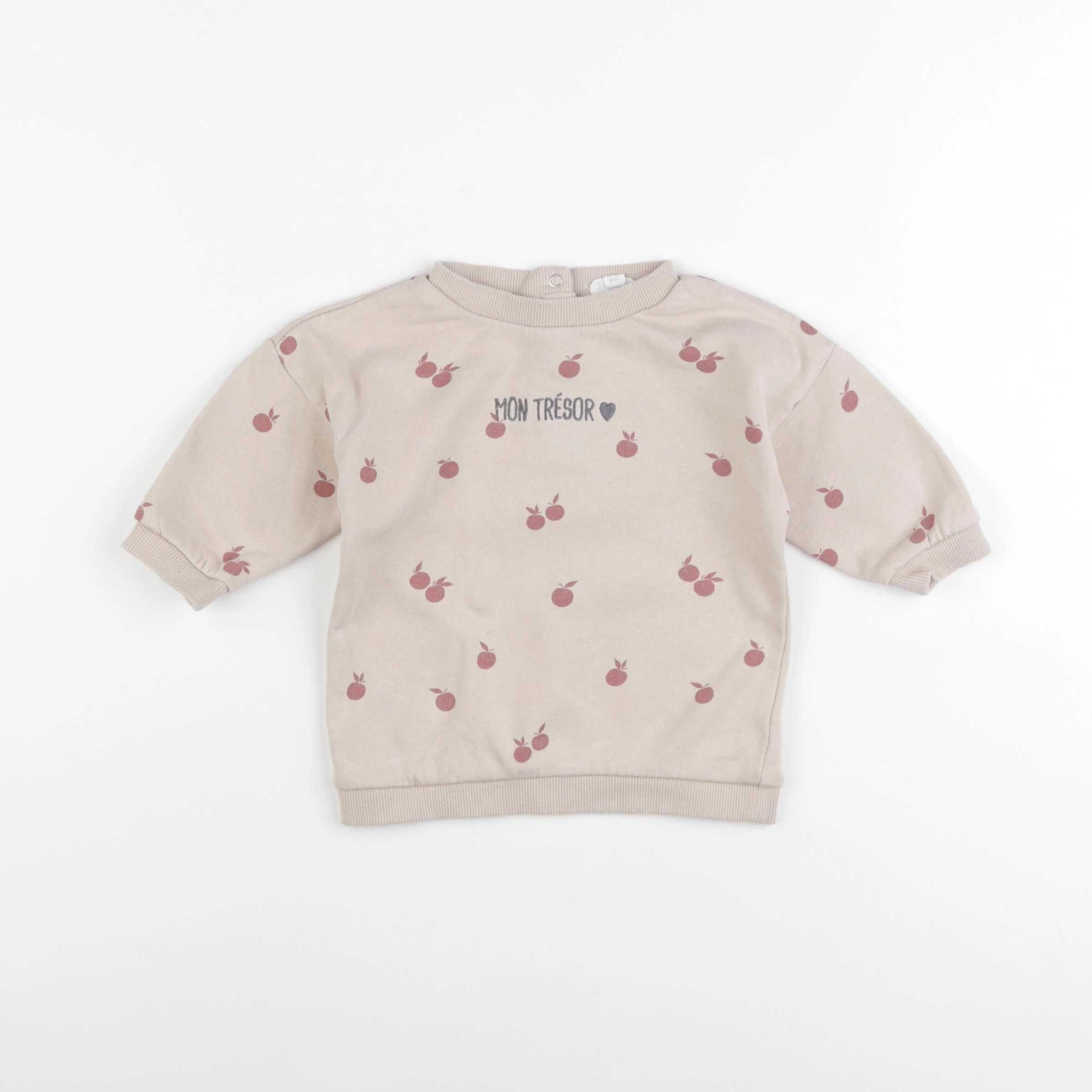 Vertbaudet - sweat beige - 9 mois