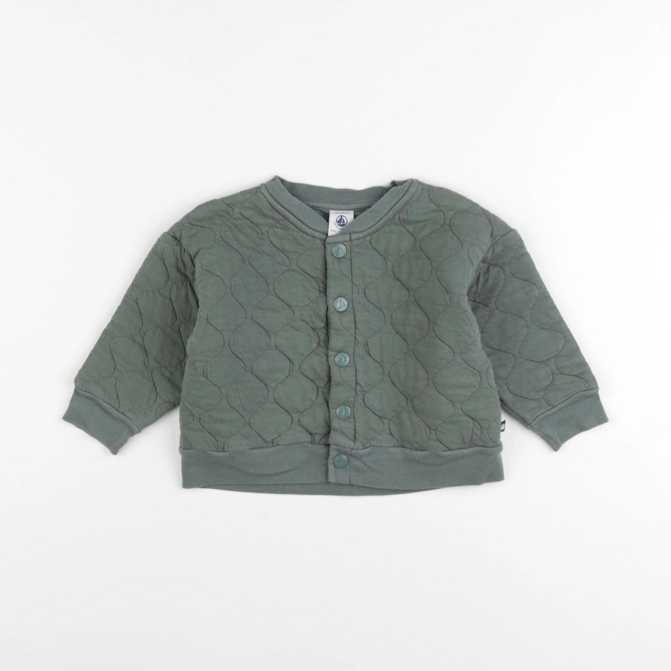 Petit Bateau - sweat vert - 18 mois
