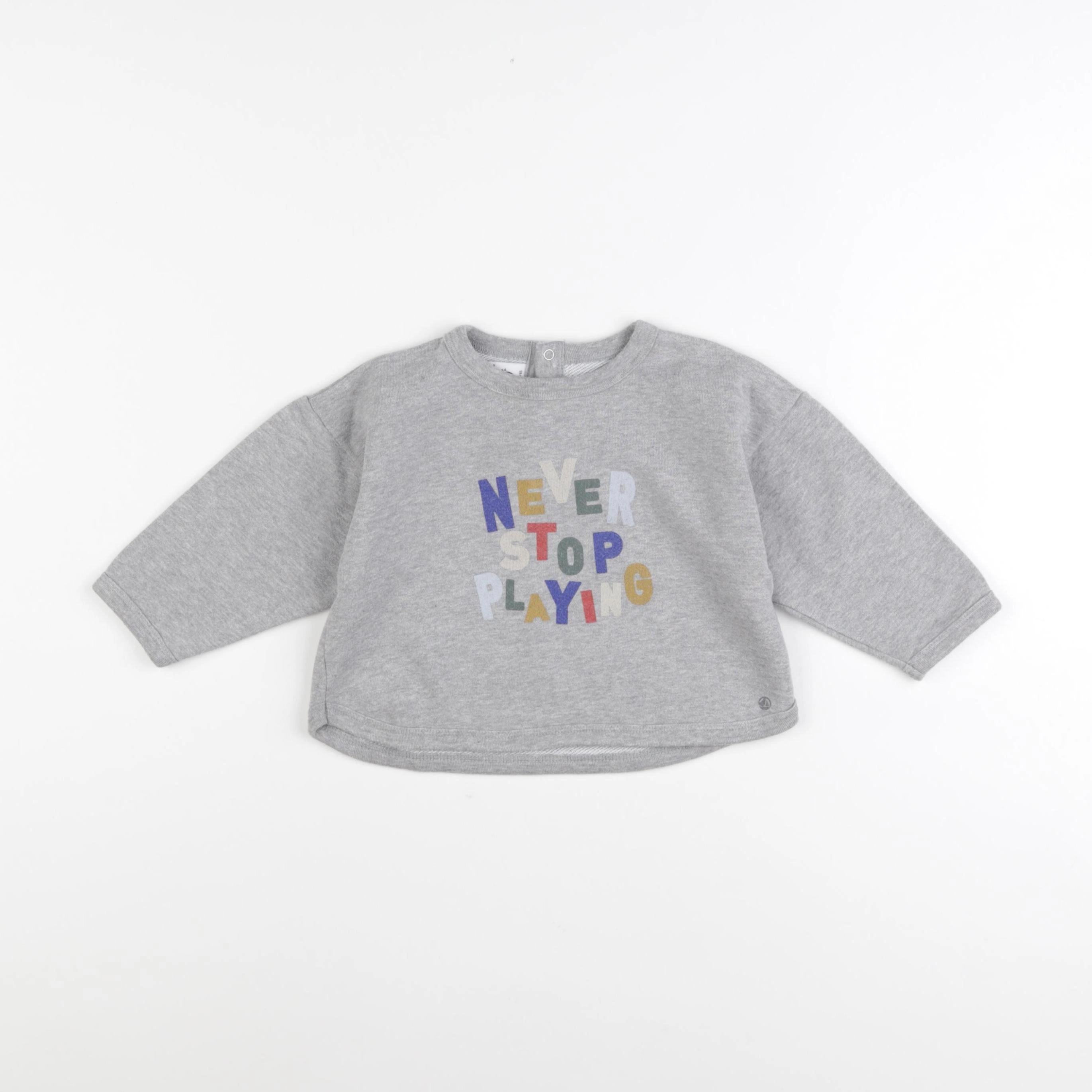 Petit Bateau - sweat gris - 18 mois