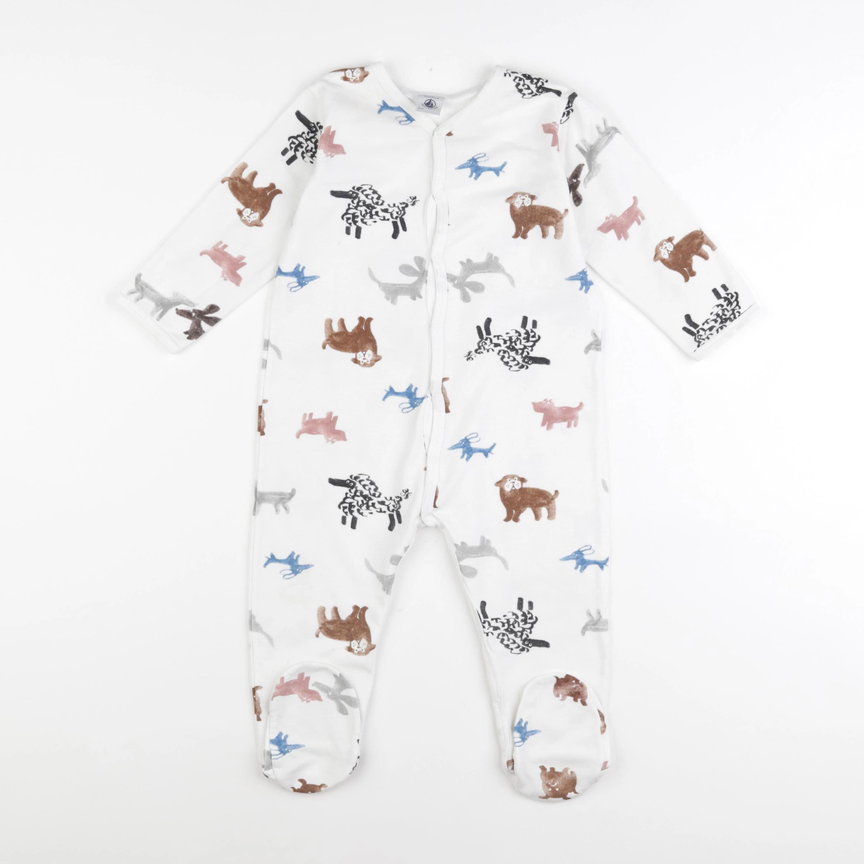 Petit Bateau - pyjama coton blanc - 24 mois