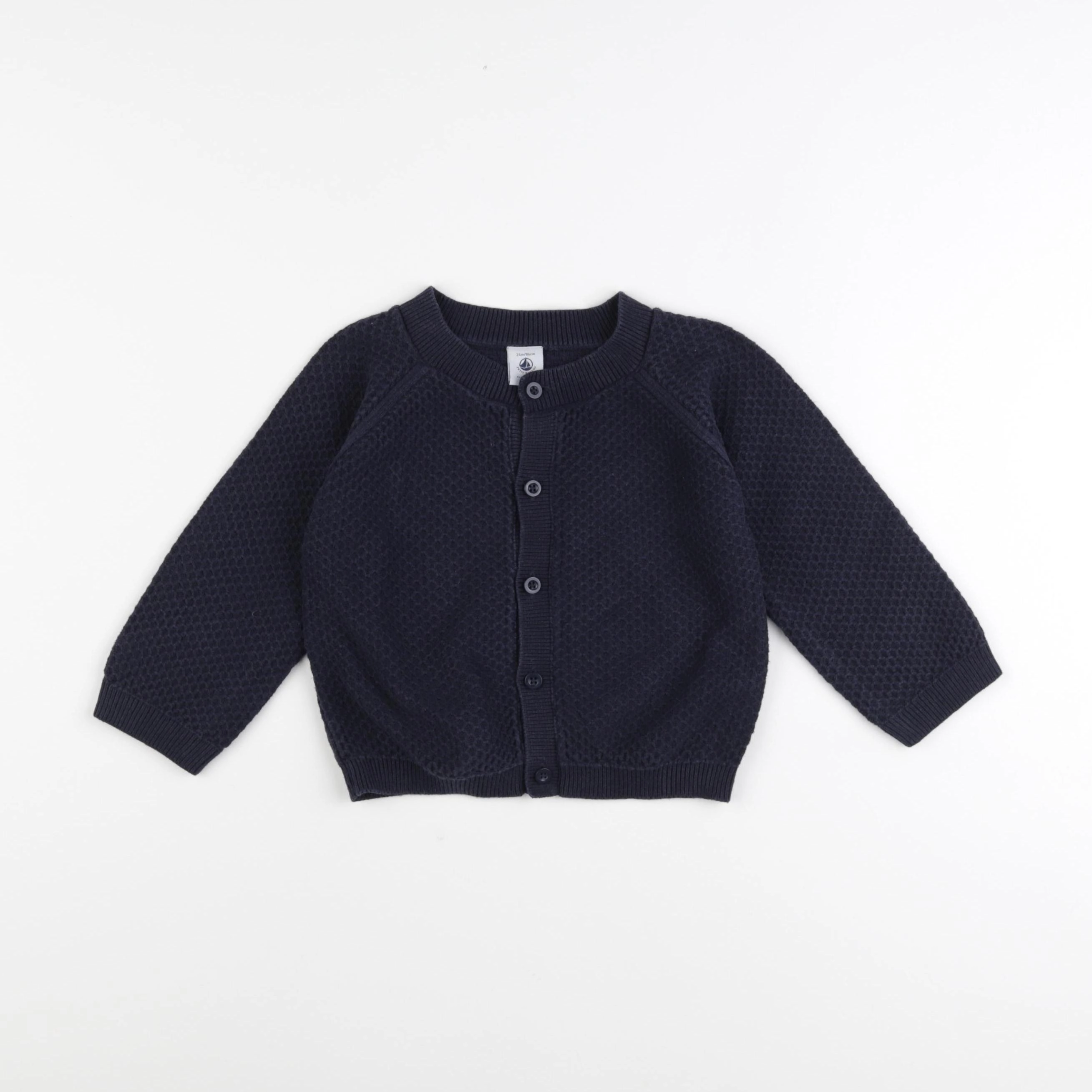 Petit Bateau - gilet bleu - 24 mois