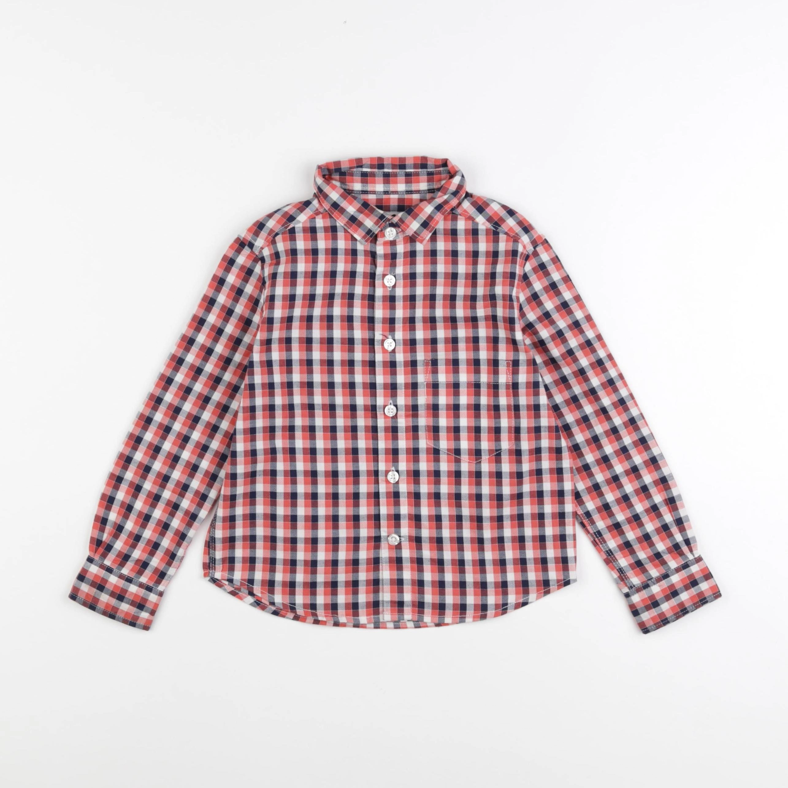 Cyrillus - chemise bleu, orange - 3 ans