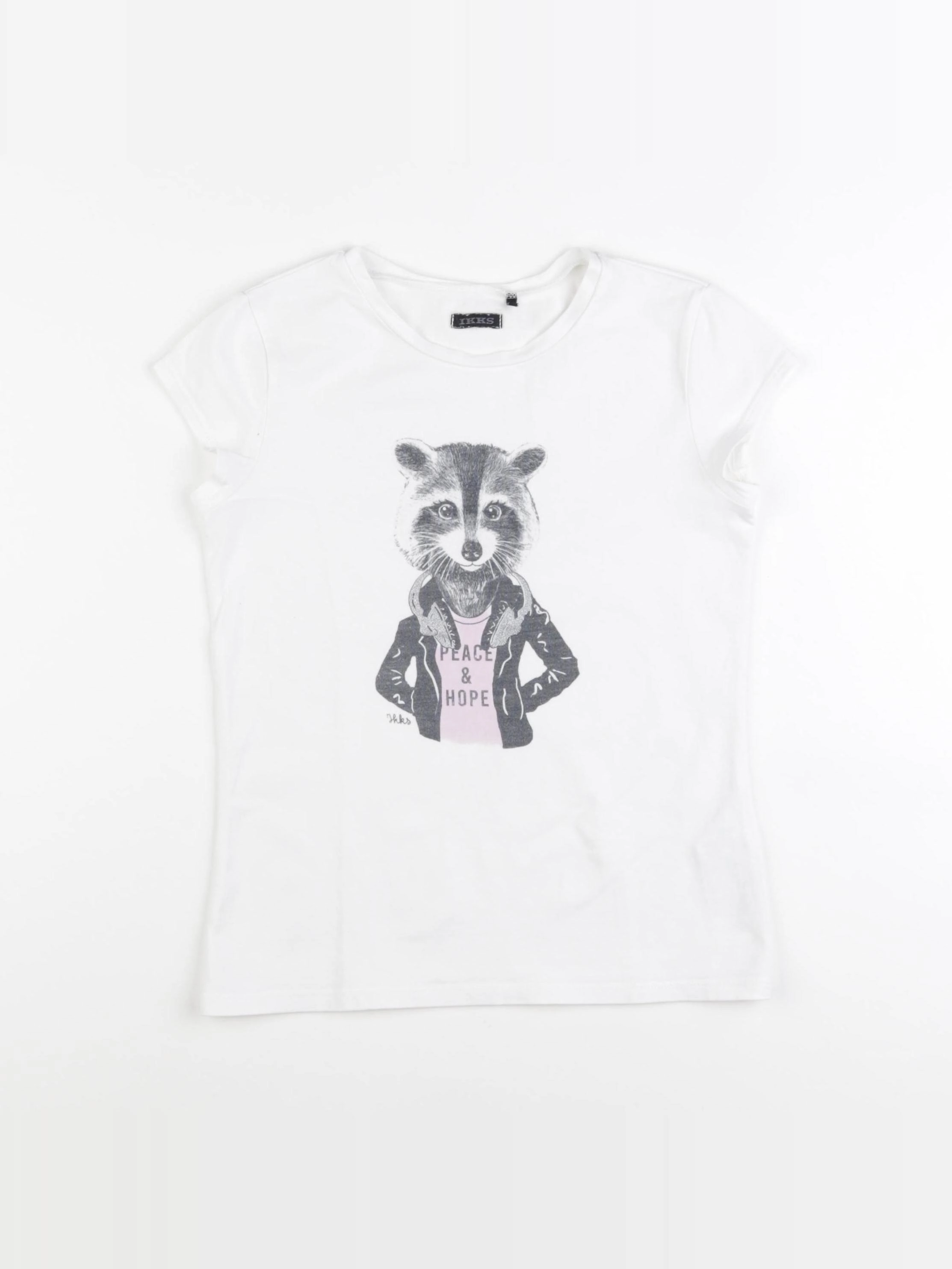 IKKS - tee-shirt blanc, gris - 10 ans