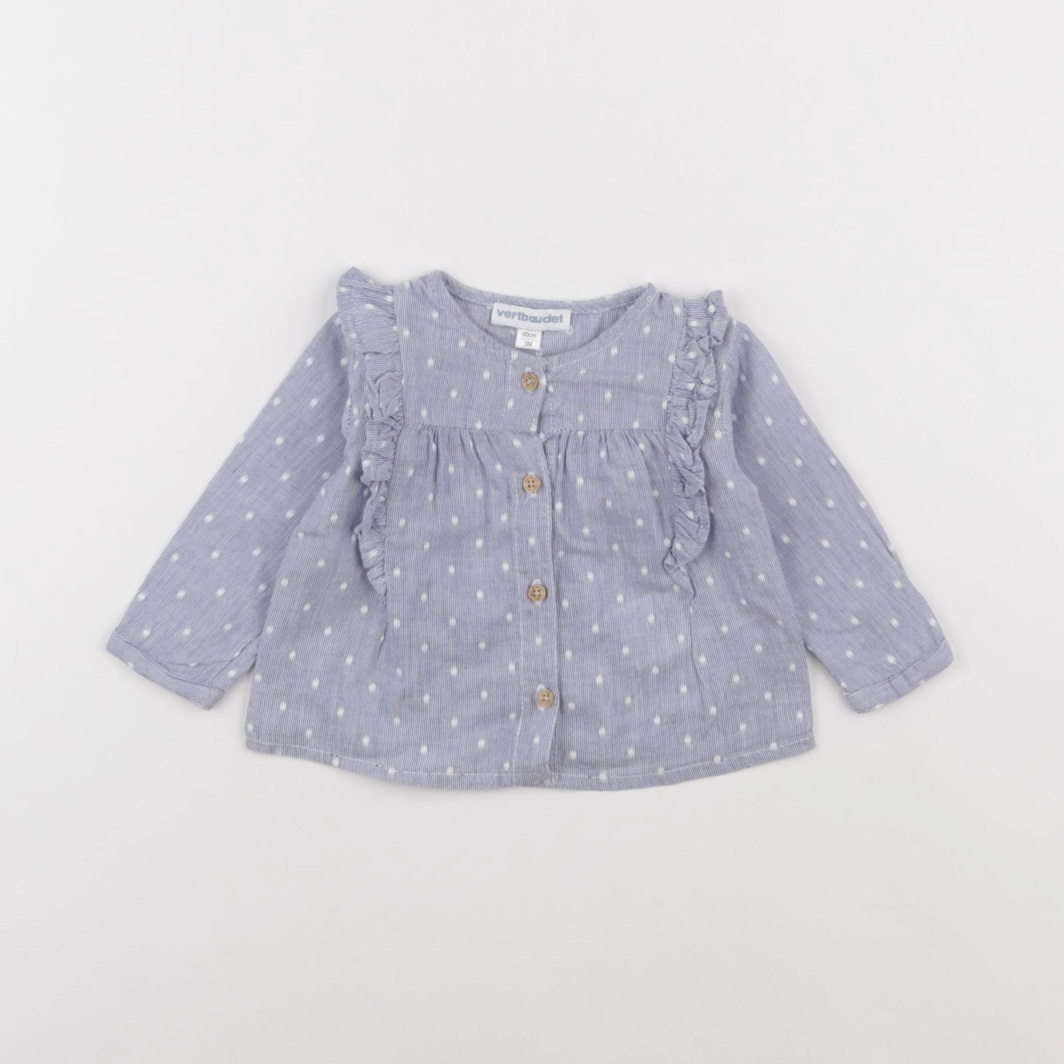 Vertbaudet - blouse bleu - 3 mois