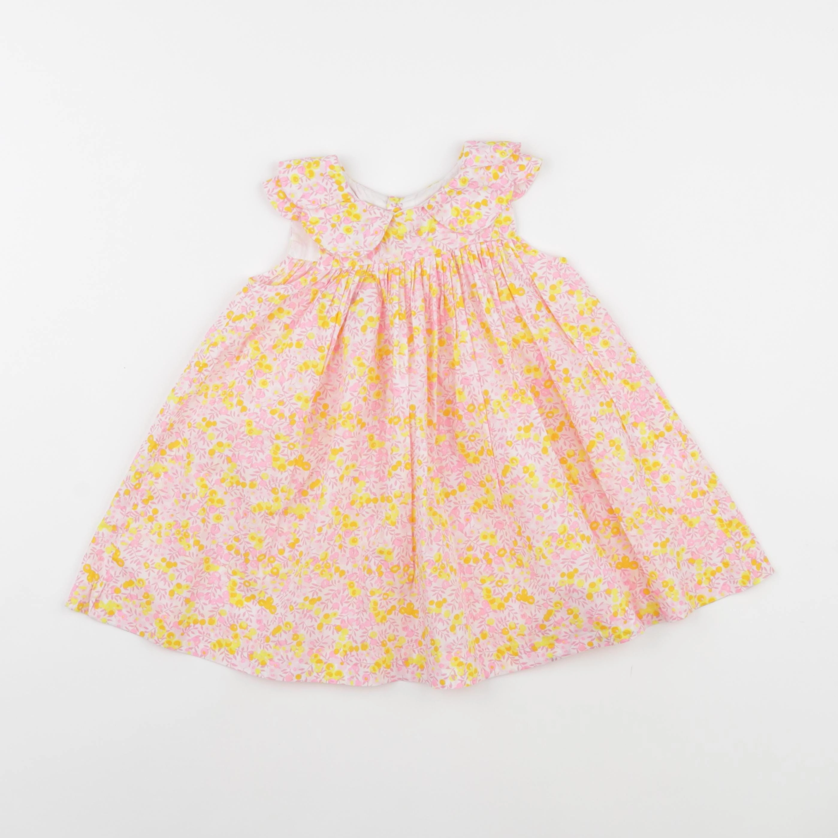 Jacadi - robe liberty jaune, rose - 18 mois