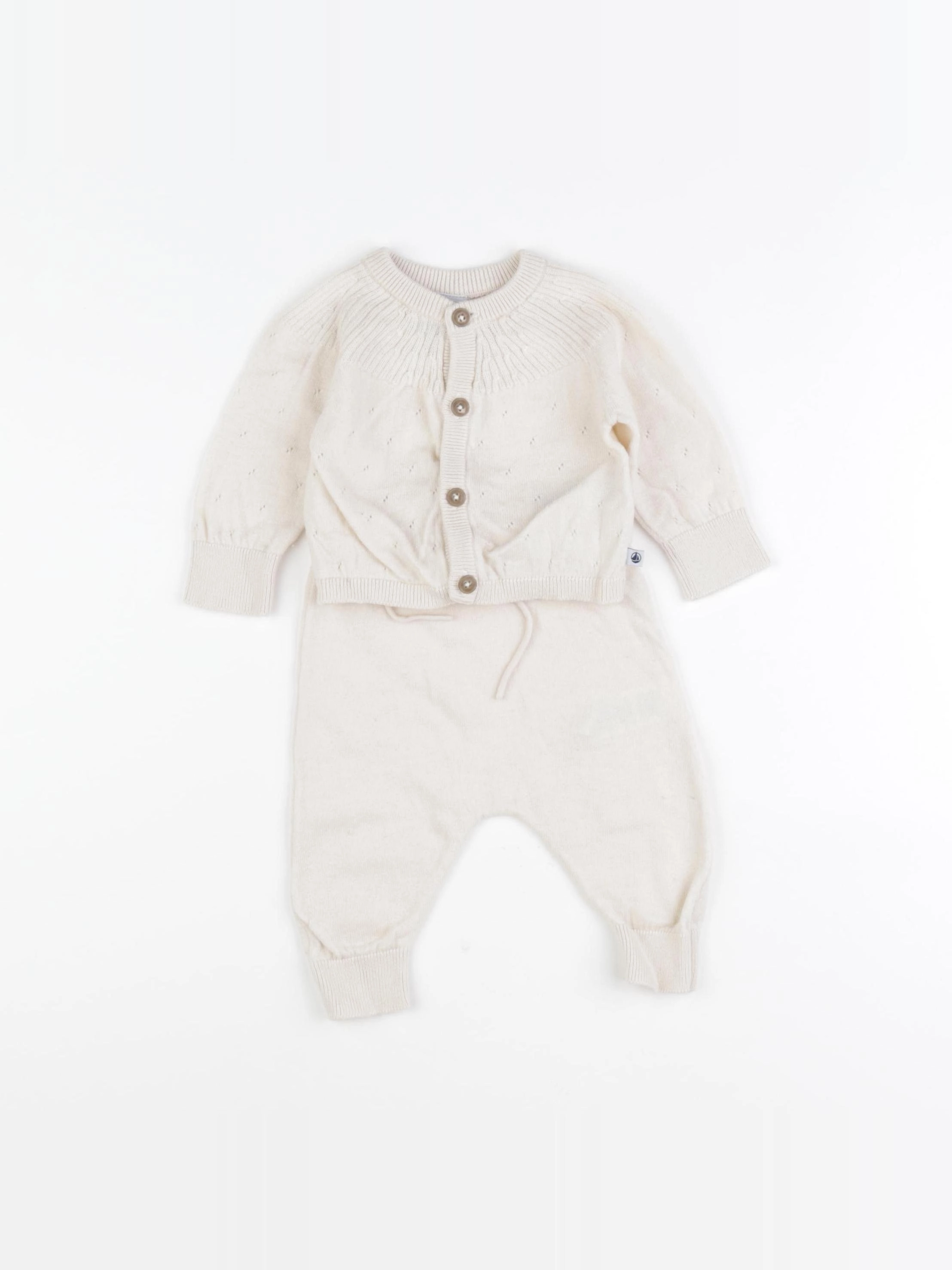 Petit Bateau - ensemble beige - 3 mois