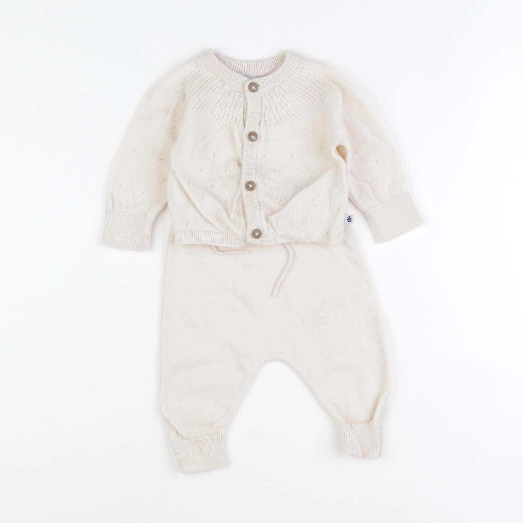 Petit Bateau - ensemble beige - 3 mois