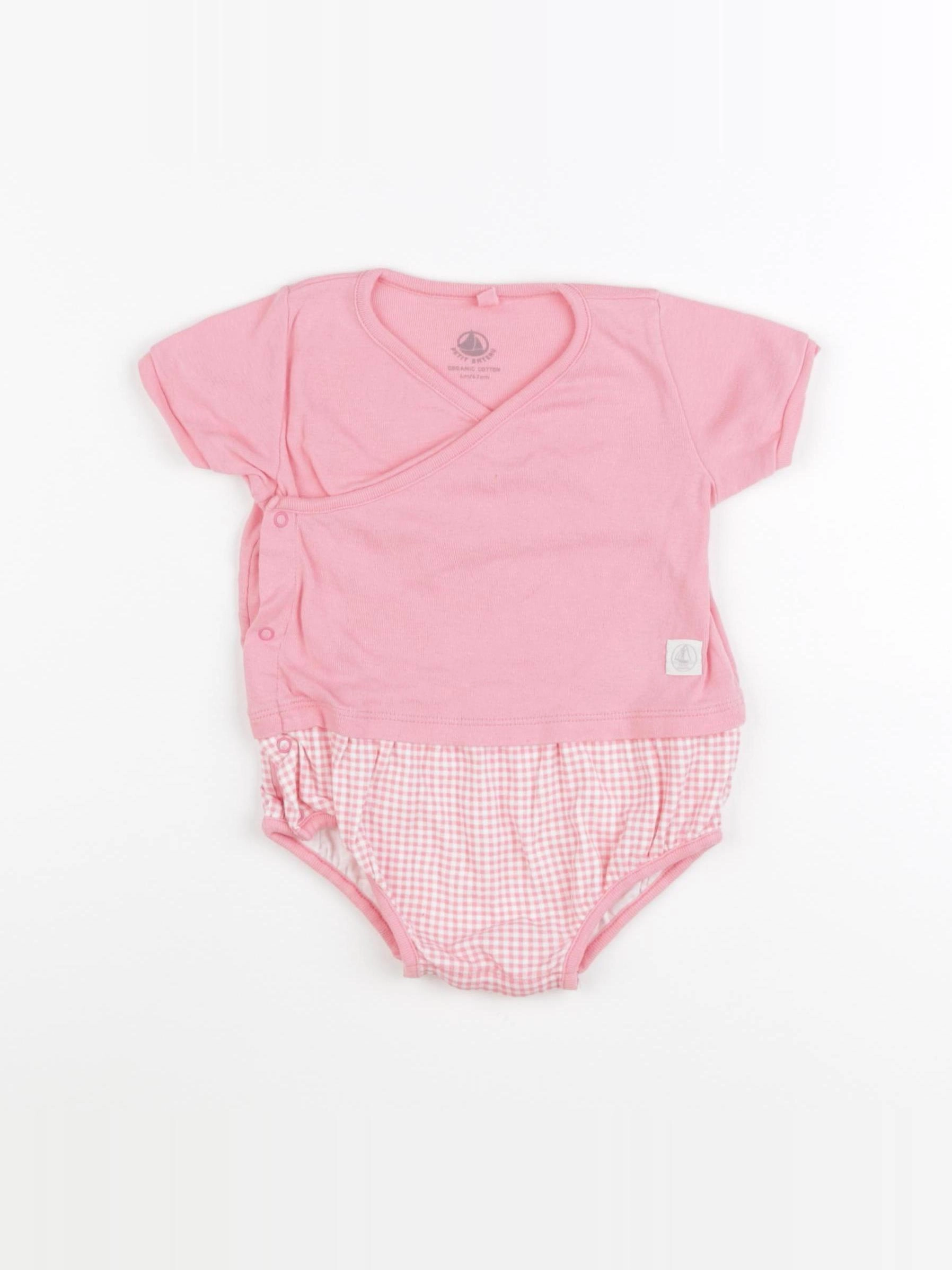 Petit Bateau - combinaison rose - 6 mois