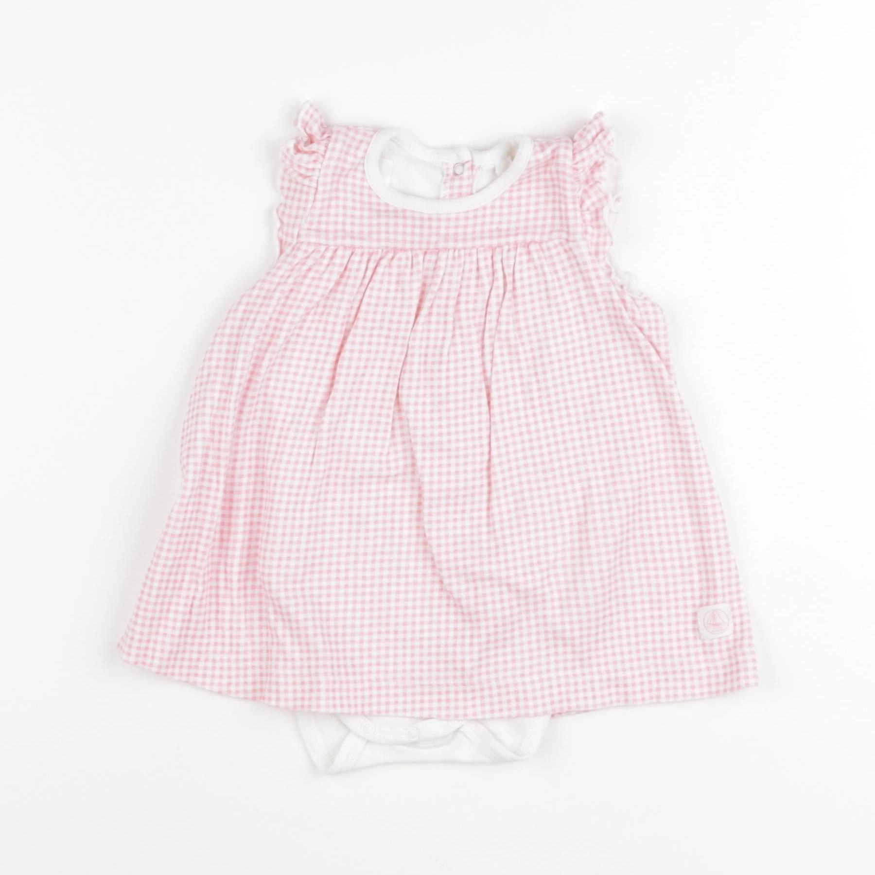 Petit Bateau - body robe rose - 6 mois