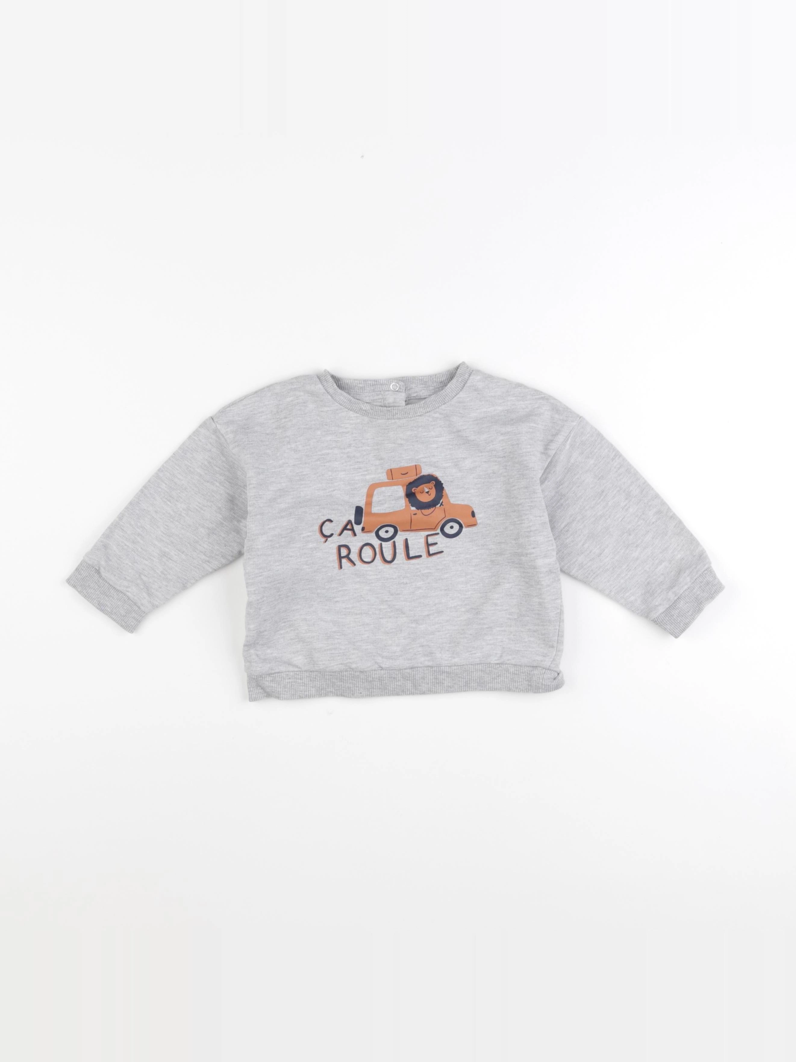 Vertbaudet - sweat gris - 18 mois