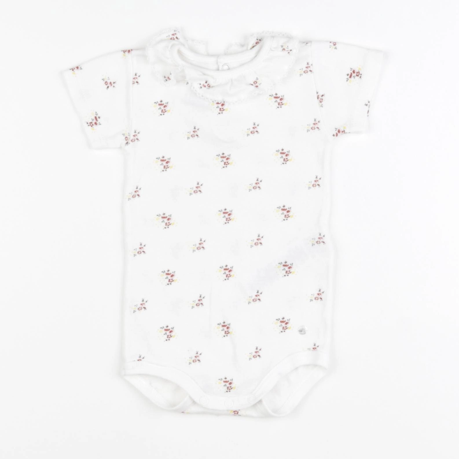 Petit Bateau - body à col blanc - 6 mois