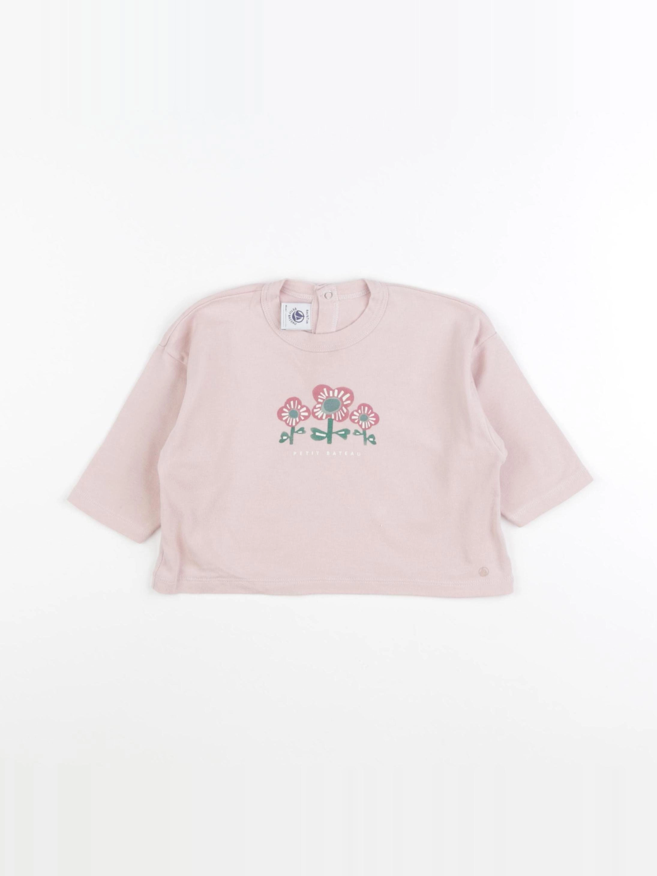 Petit Bateau - tee-shirt rose - 6 mois