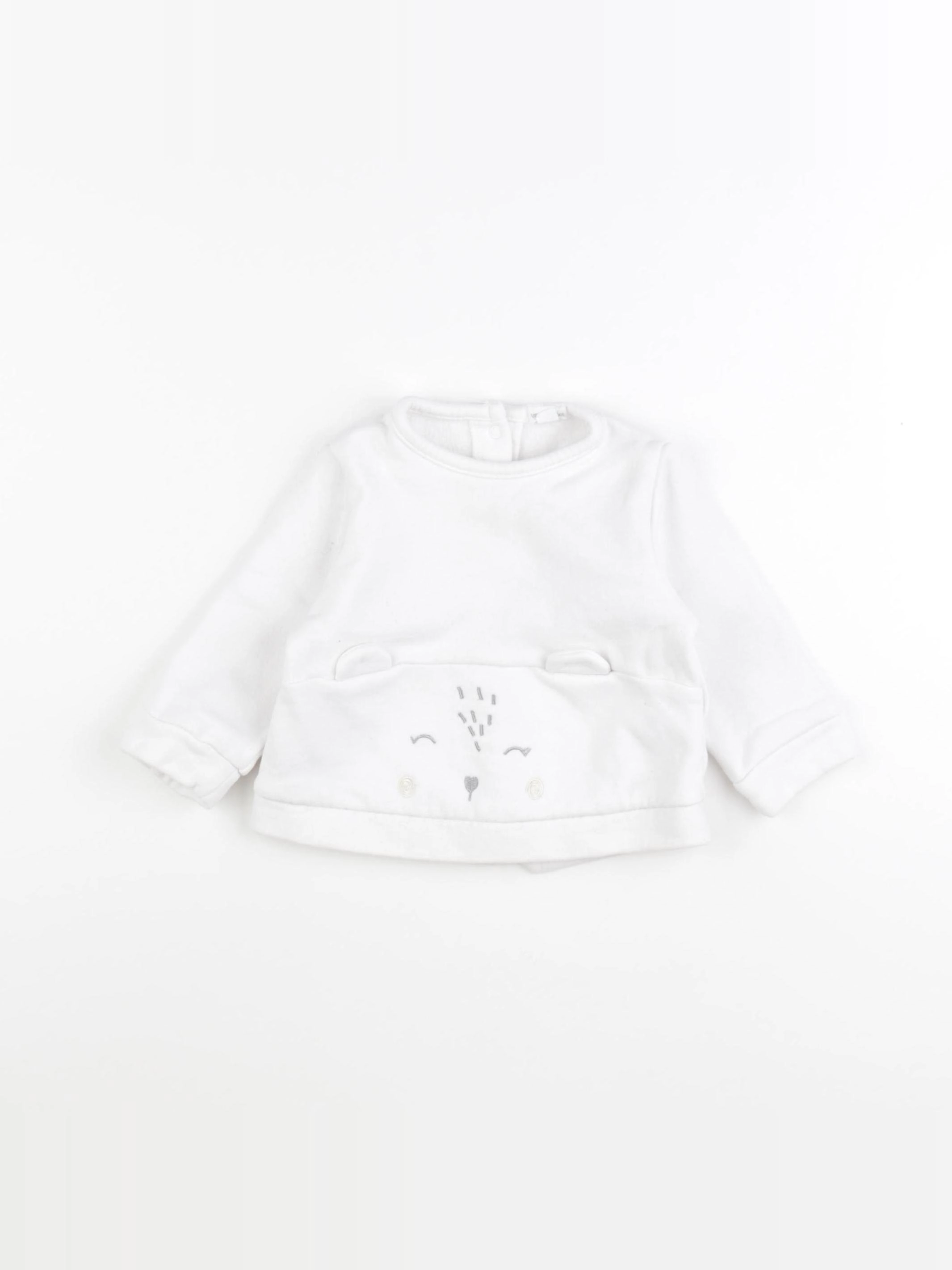 Vertbaudet - sweat blanc - 9 mois