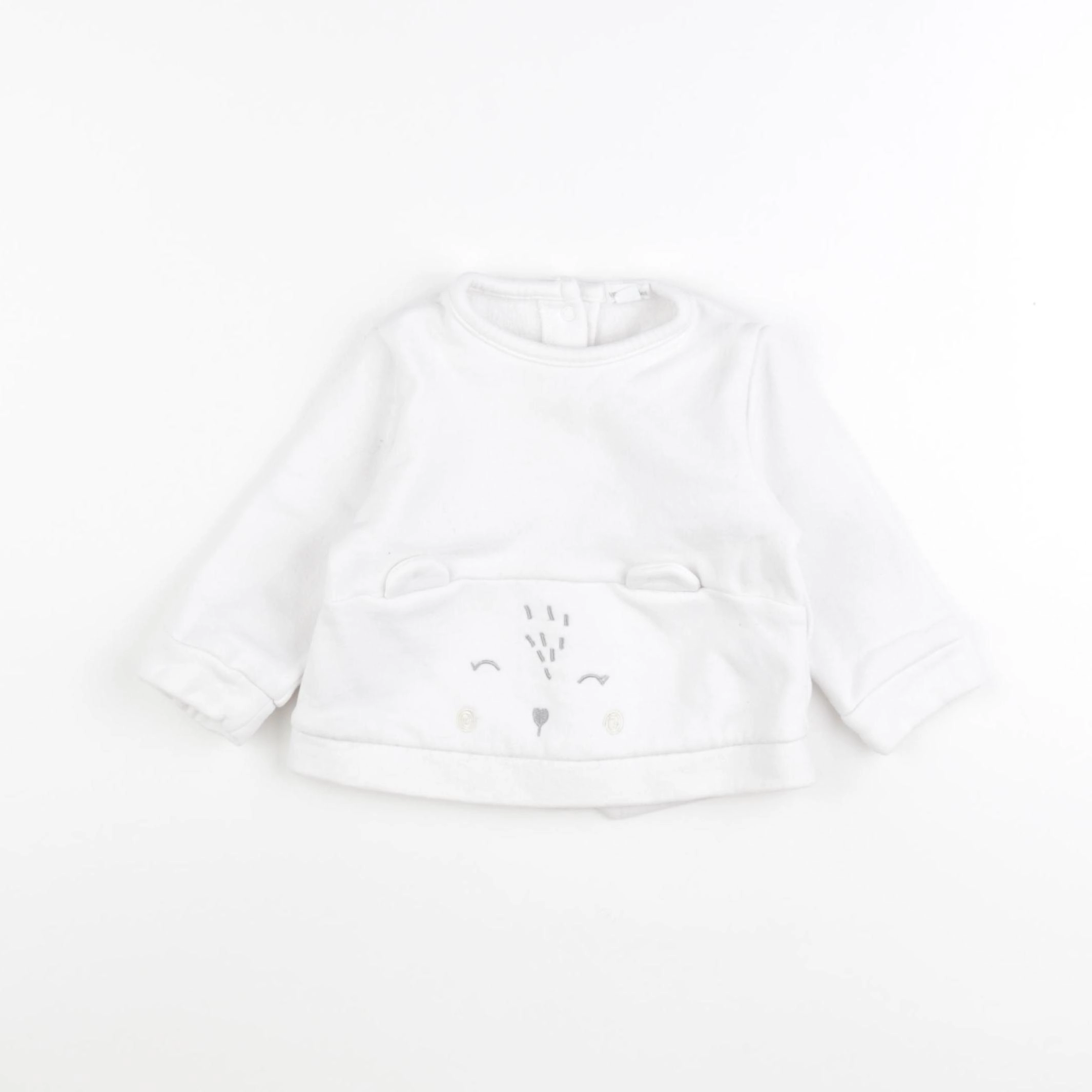 Vertbaudet - sweat blanc - 9 mois