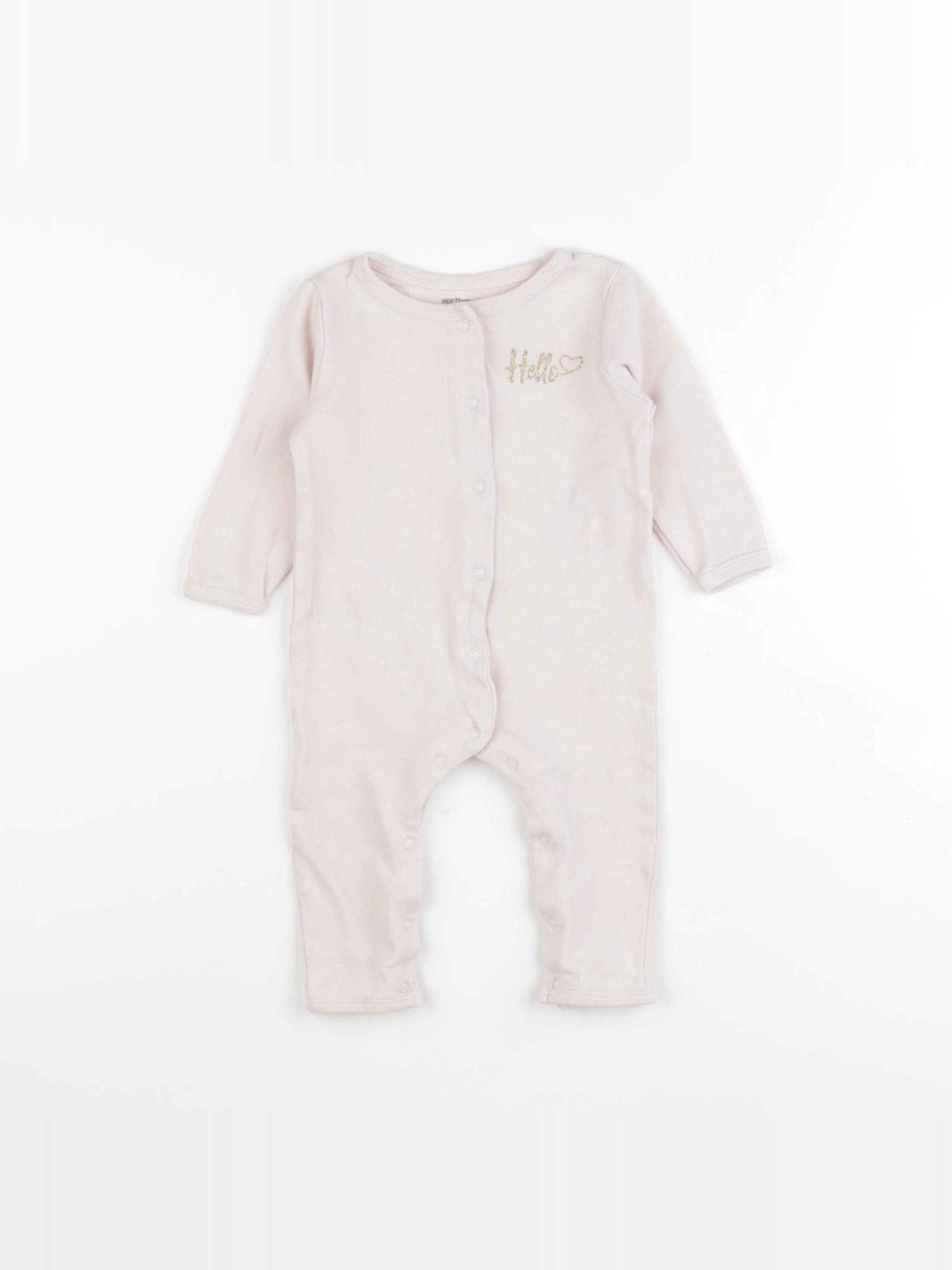 Vertbaudet - pyjama coton rose - 9 mois
