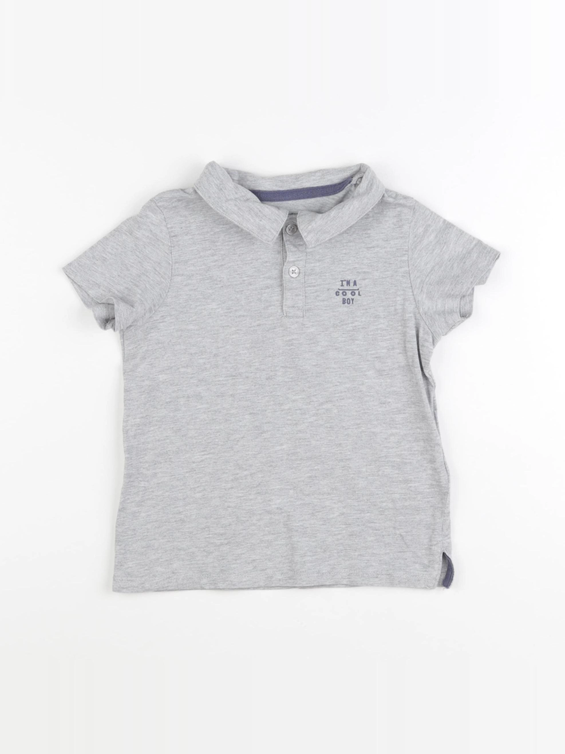 Vertbaudet - polo gris - 4 ans