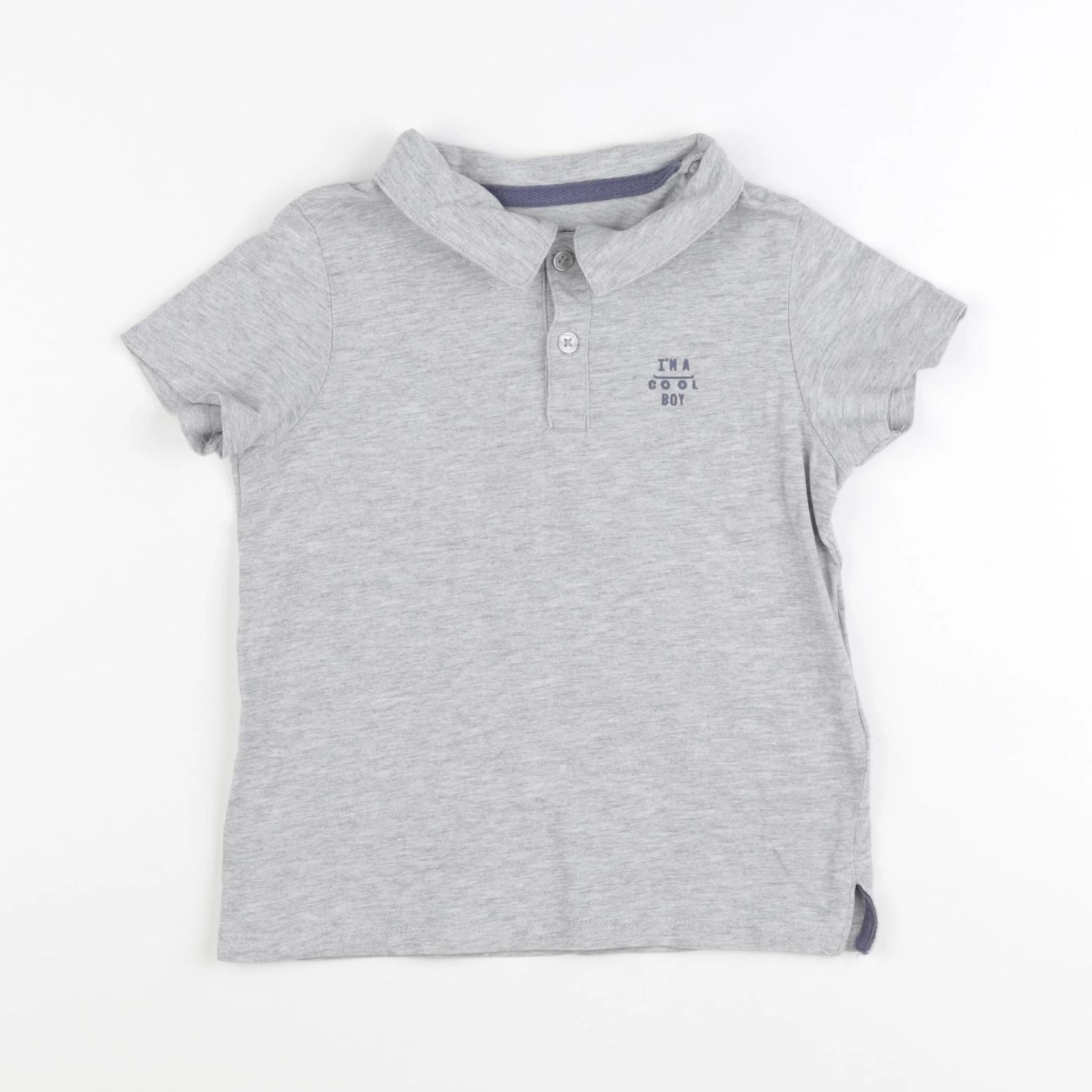Vertbaudet - polo gris - 4 ans