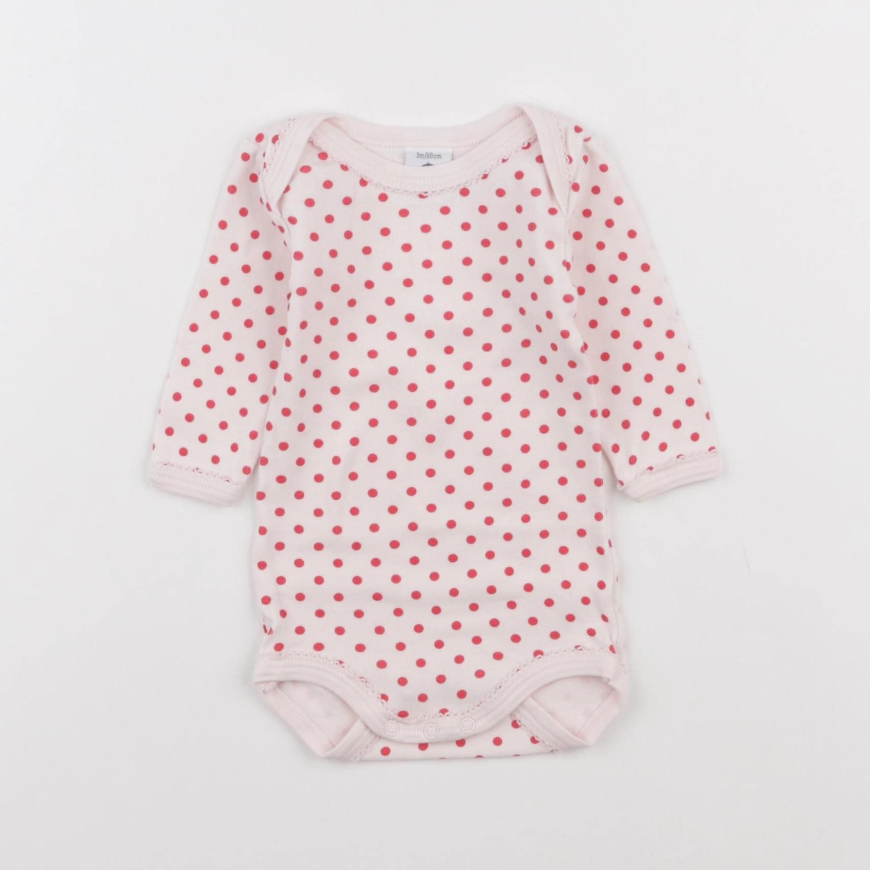 Petit Bateau - body rose, rouge - 3 mois