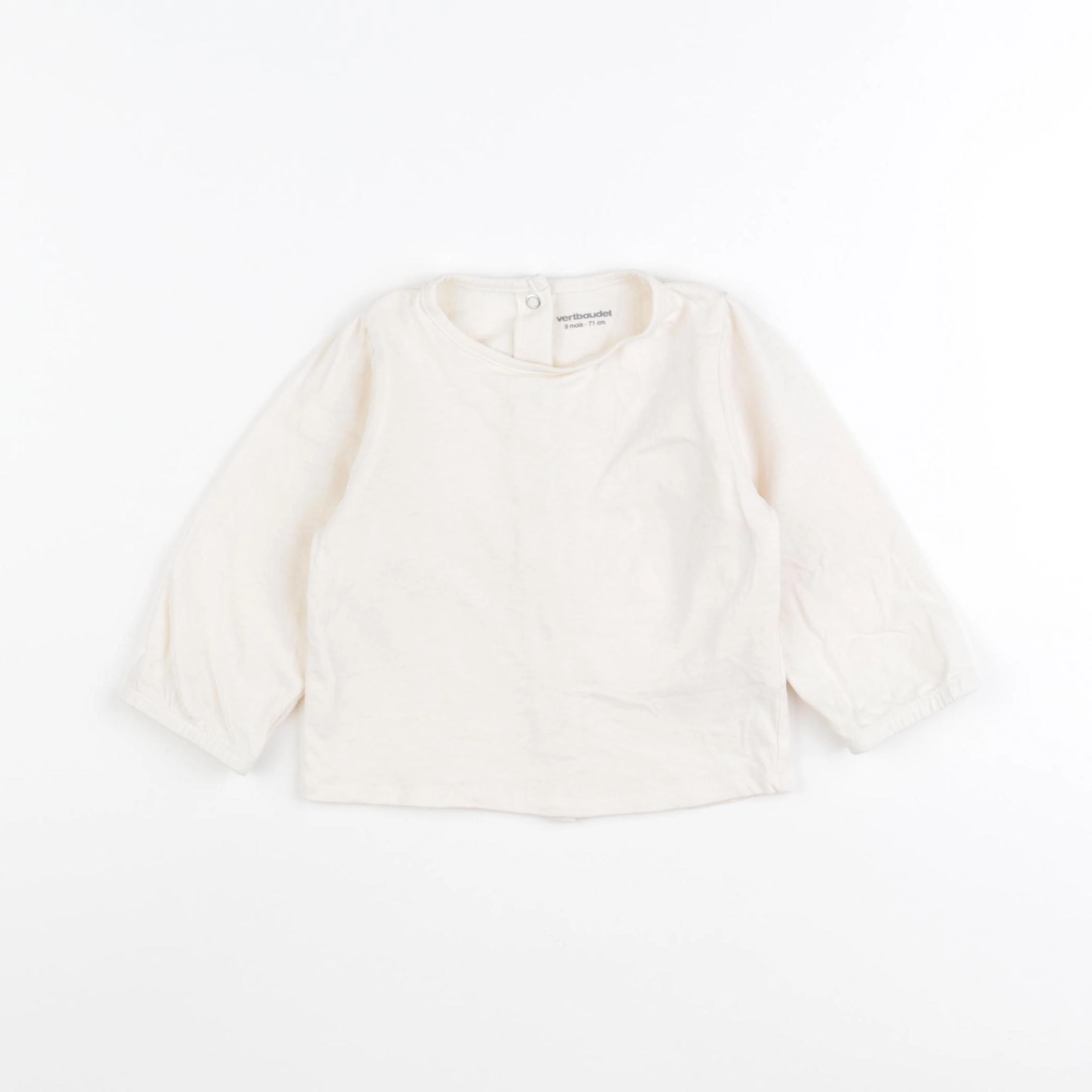 Vertbaudet - tee-shirt beige - 9 mois