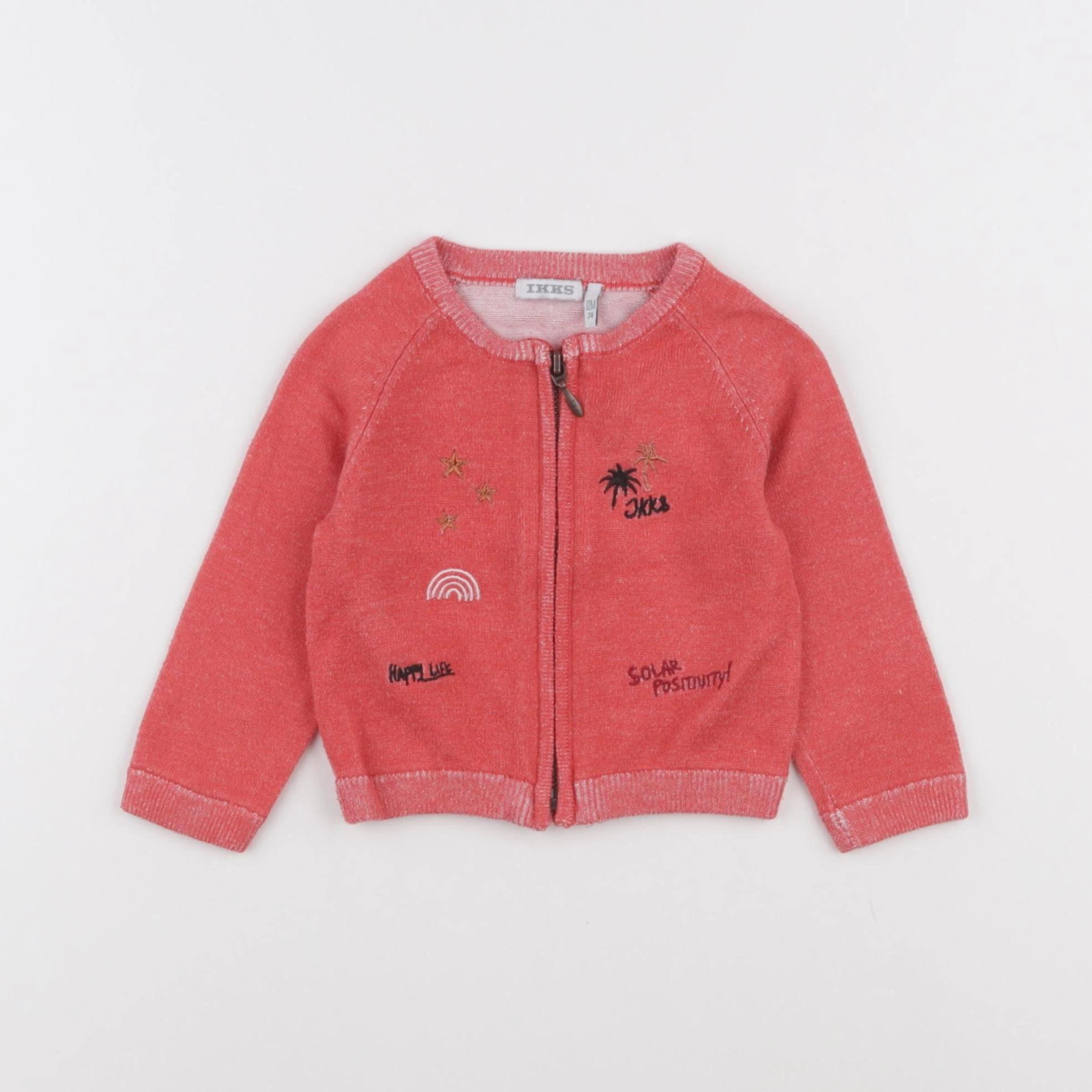 IKKS - gilet rouge - 12 mois