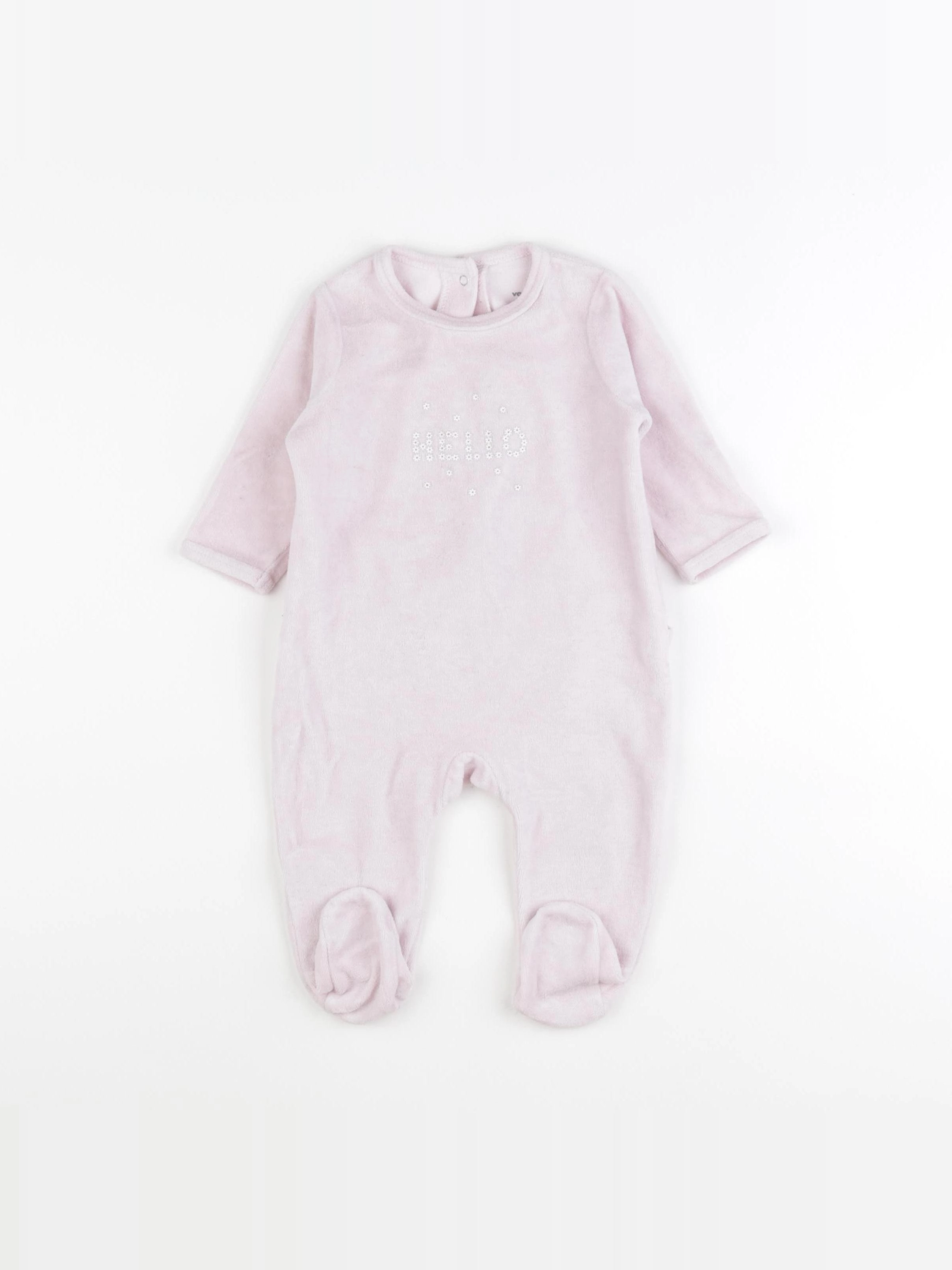 Vertbaudet - pyjama velours rose - 6 mois