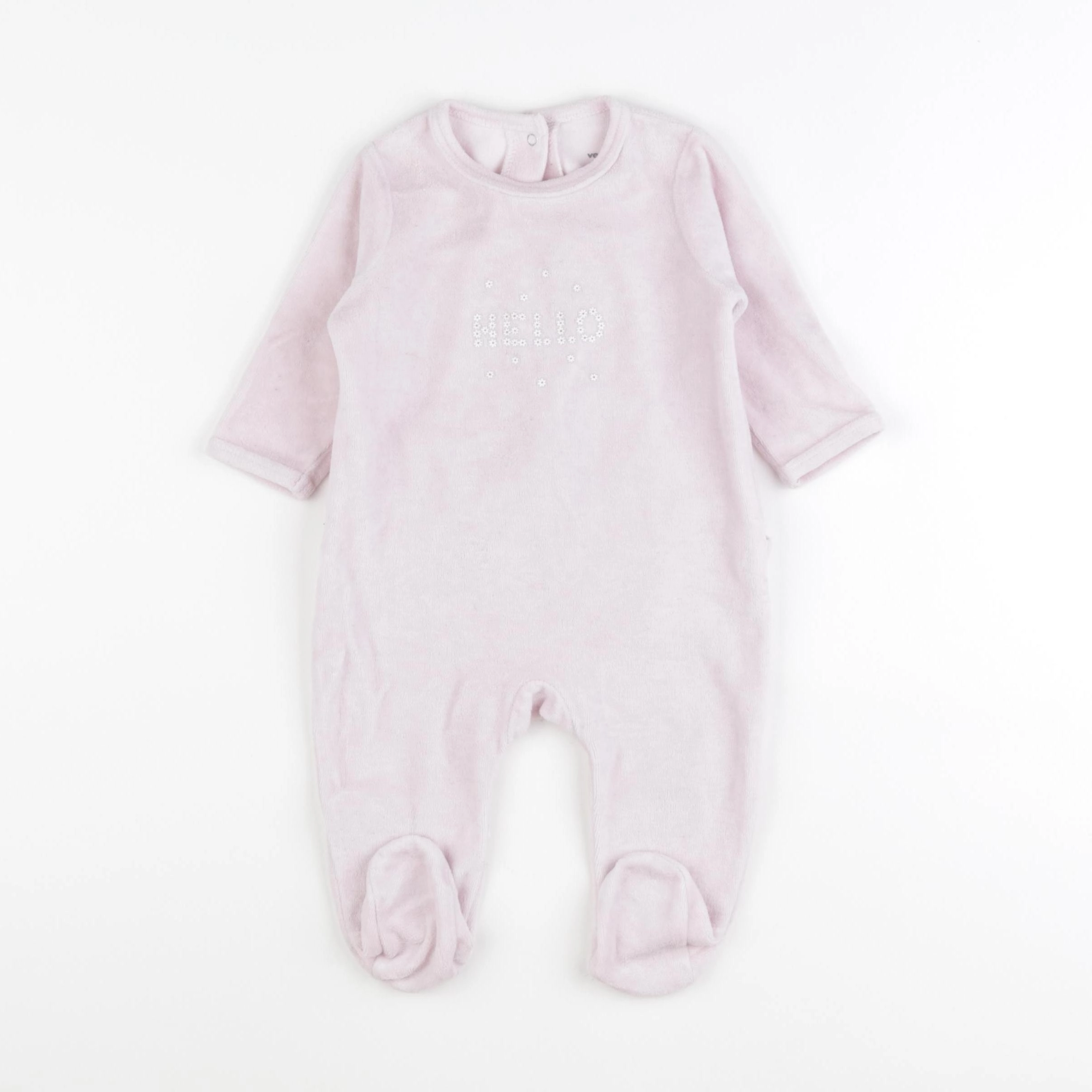 Vertbaudet - pyjama velours rose - 6 mois