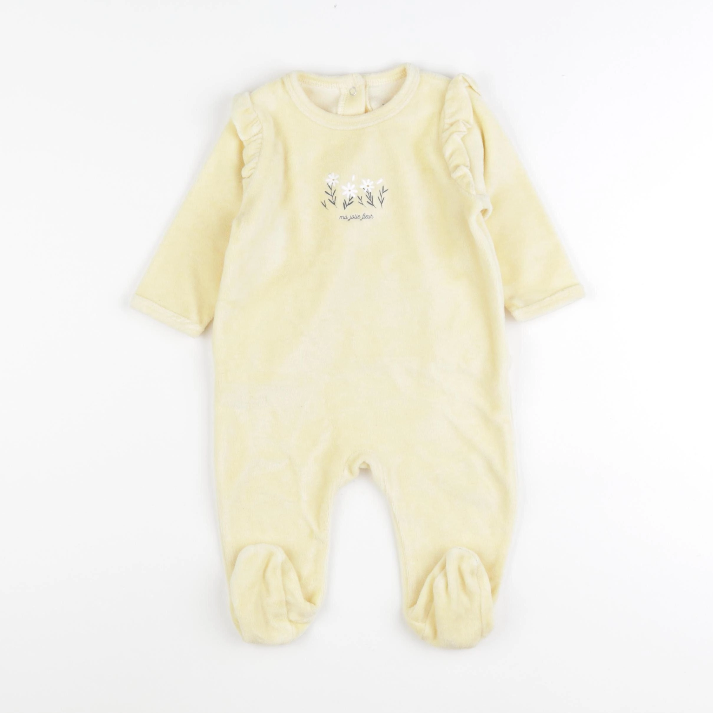 Vertbaudet - pyjama velours jaune - 6 mois