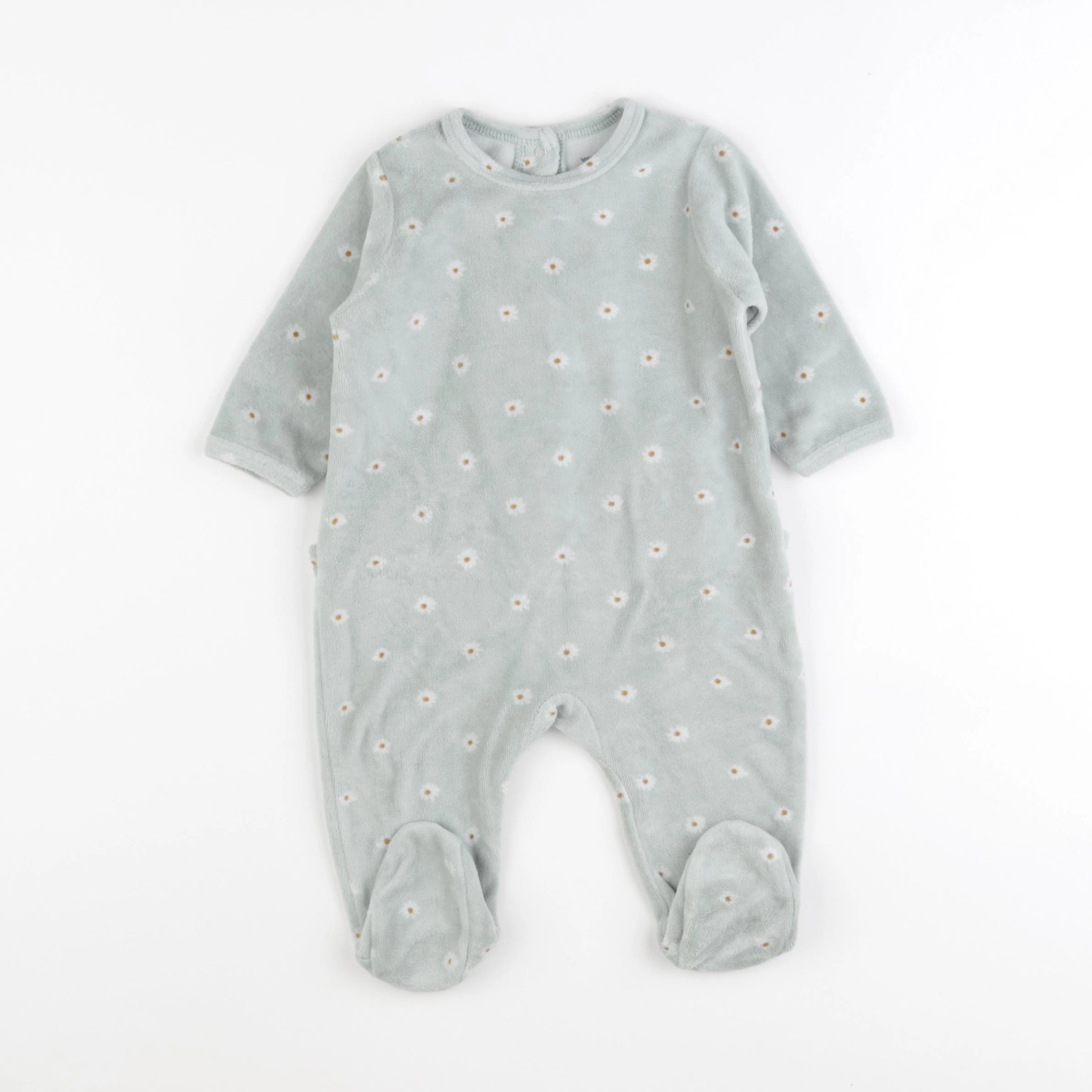 Vertbaudet - pyjama velours vert - 6 mois