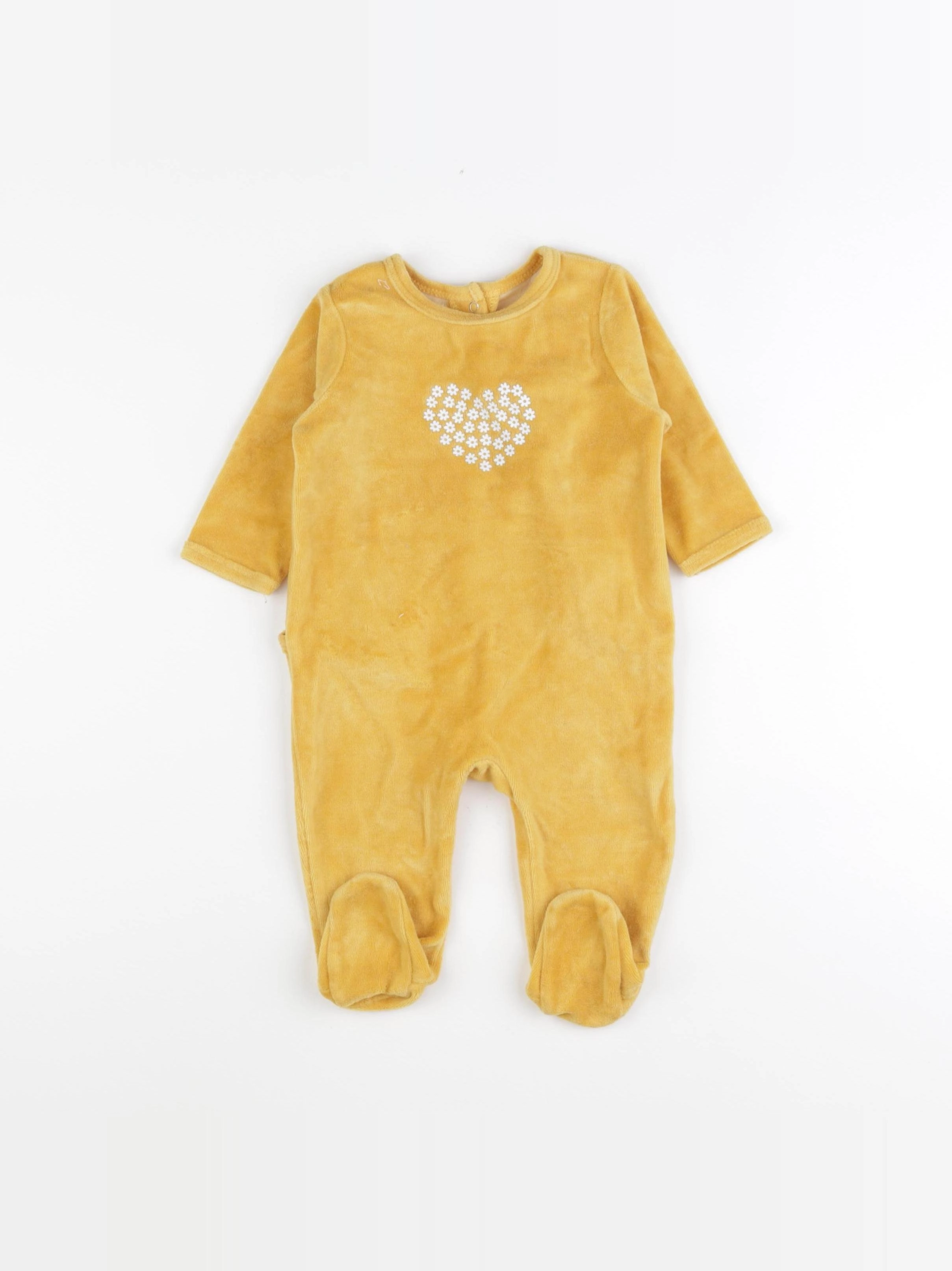 Vertbaudet - pyjama velours jaune - 6 mois
