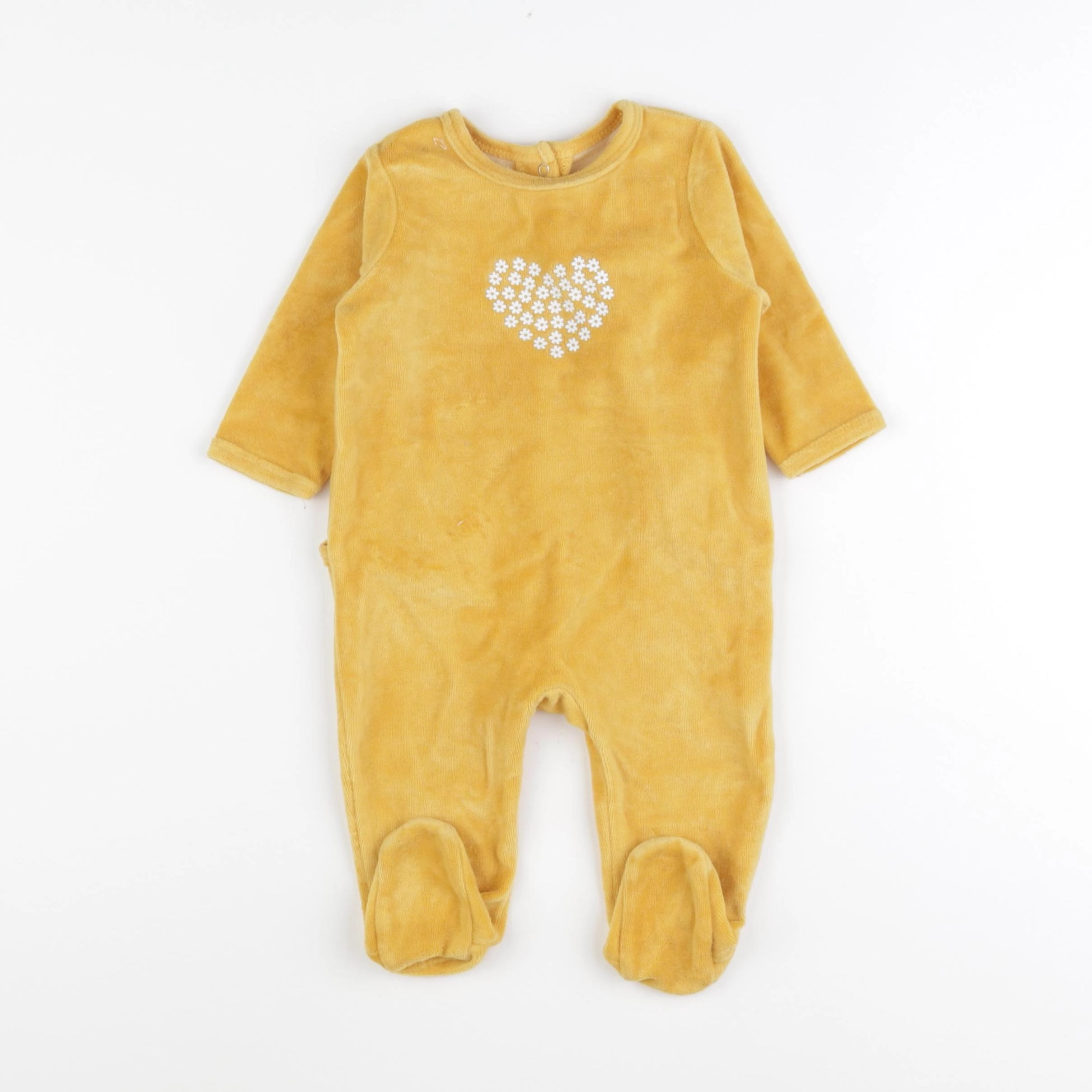 Vertbaudet - pyjama velours jaune - 6 mois