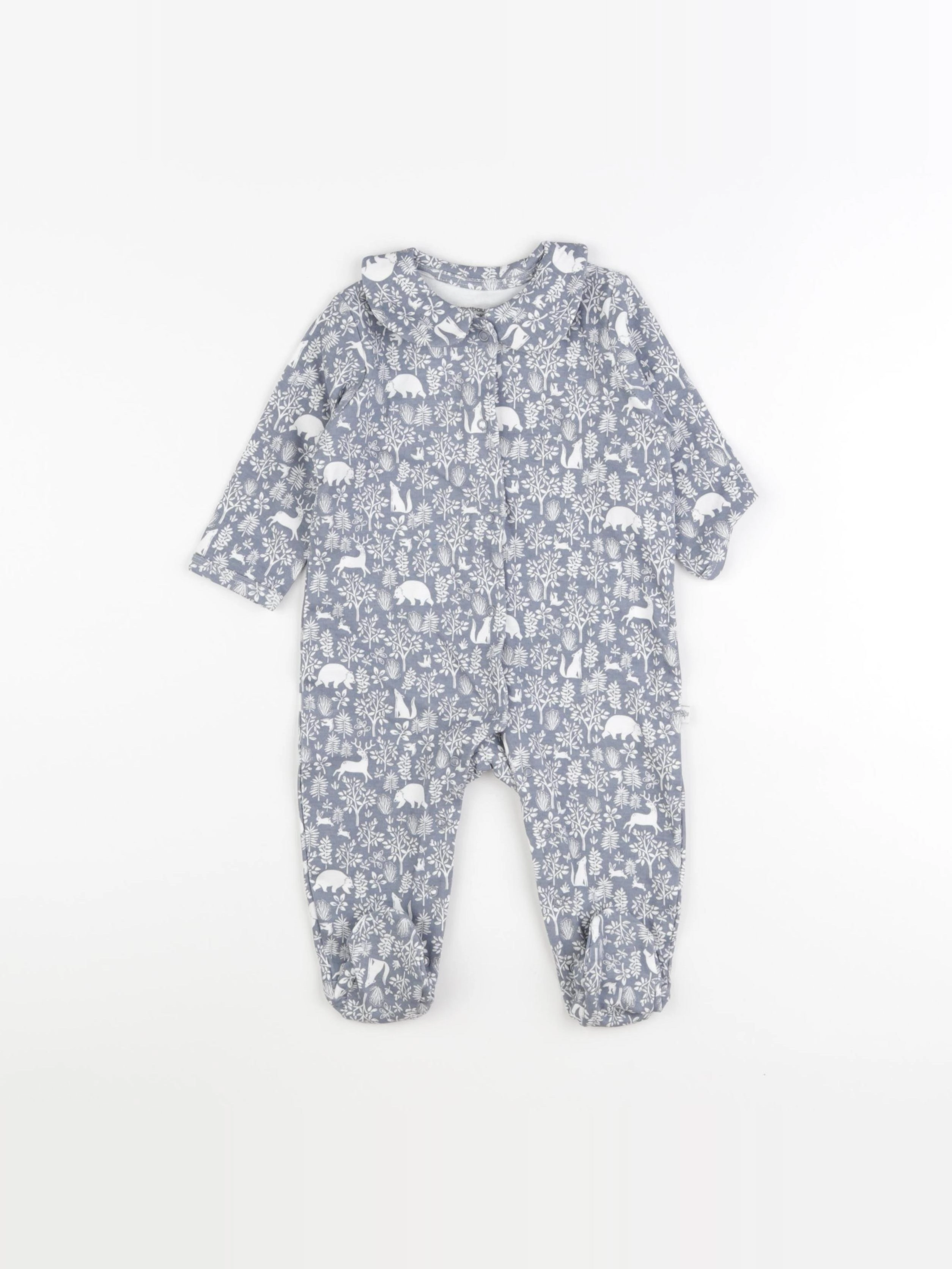 Vertbaudet - pyjama coton bleu - 6 mois