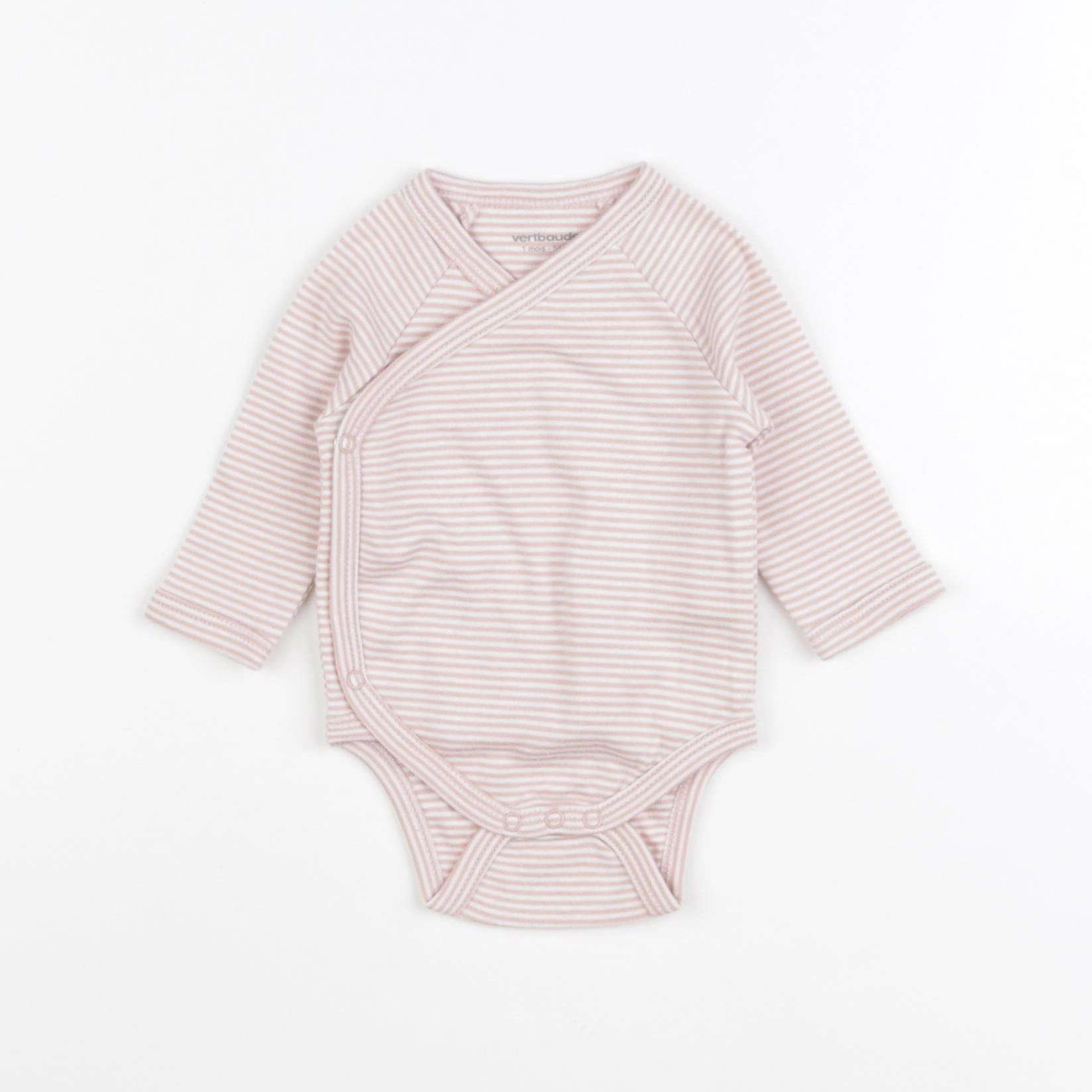 Vertbaudet - body rose - 1 mois