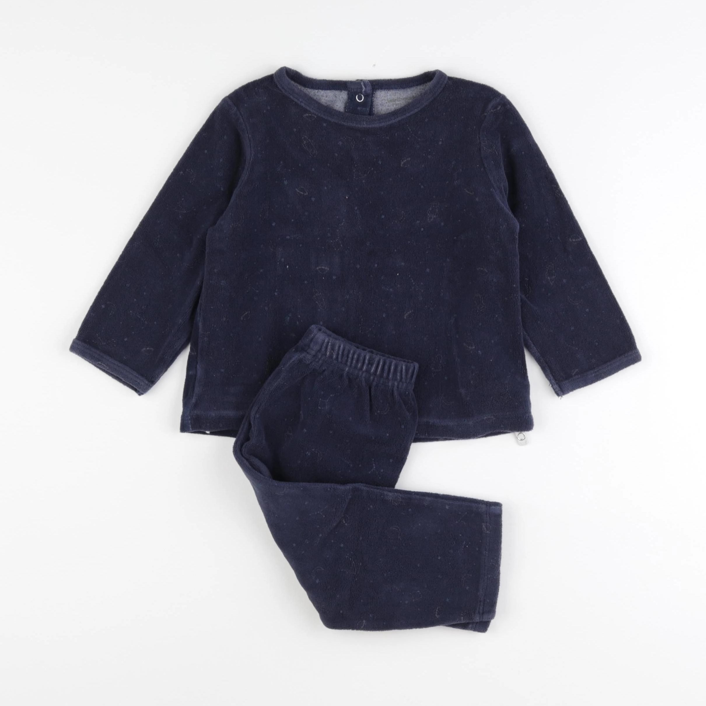 Vertbaudet - pyjama velours bleu - 2 ans