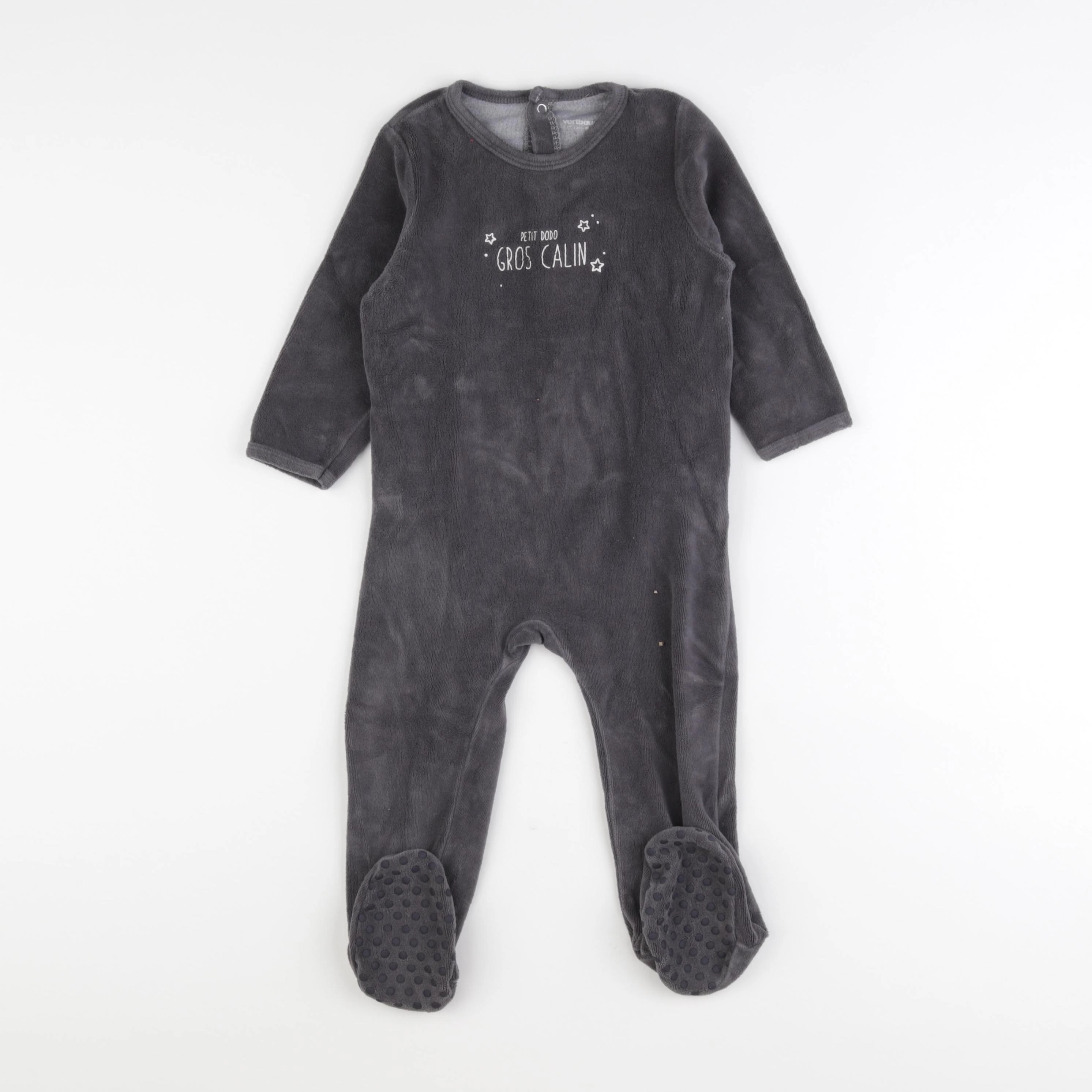 Vertbaudet - pyjama velours gris - 2 ans