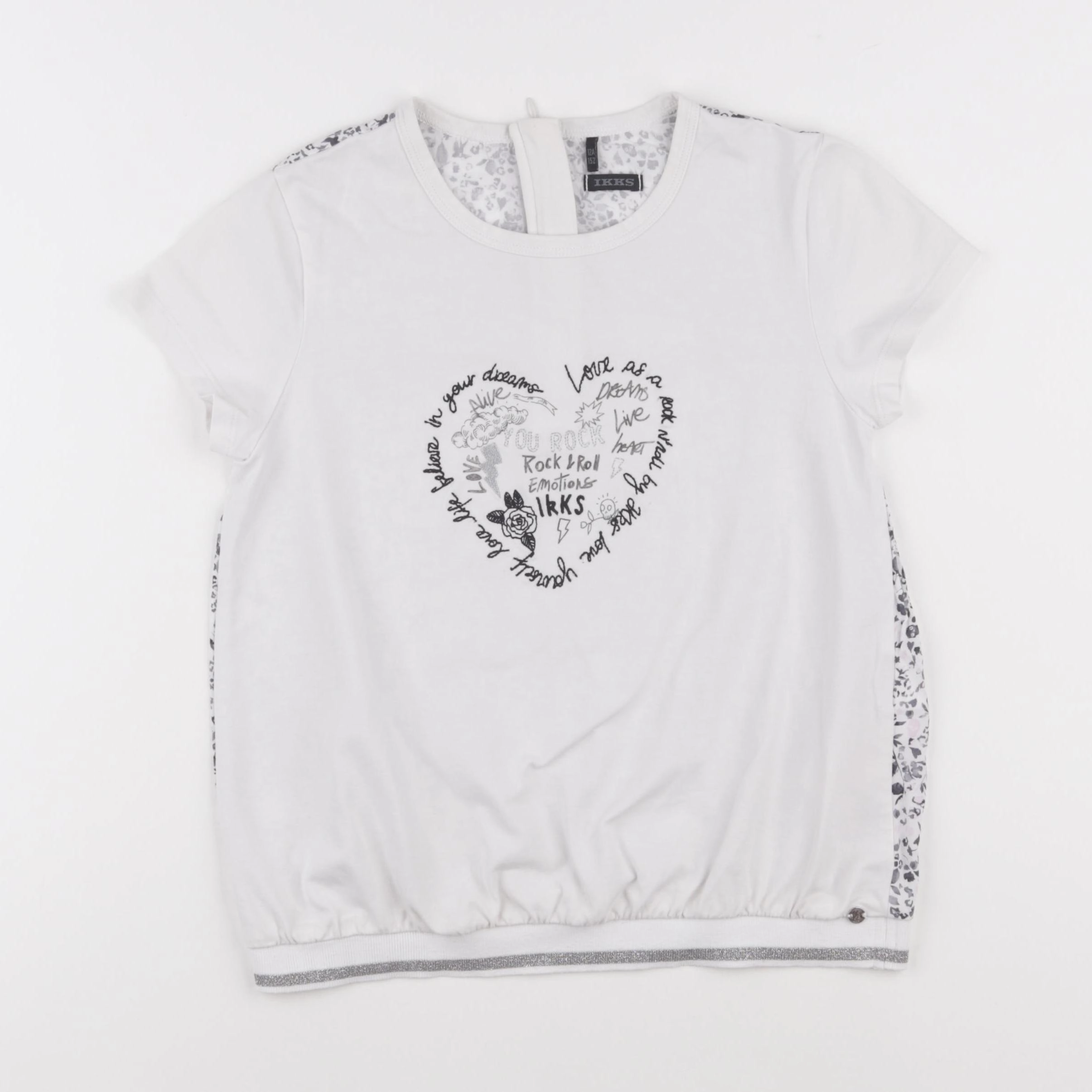 IKKS - tee-shirt blanc, noir - 12 ans