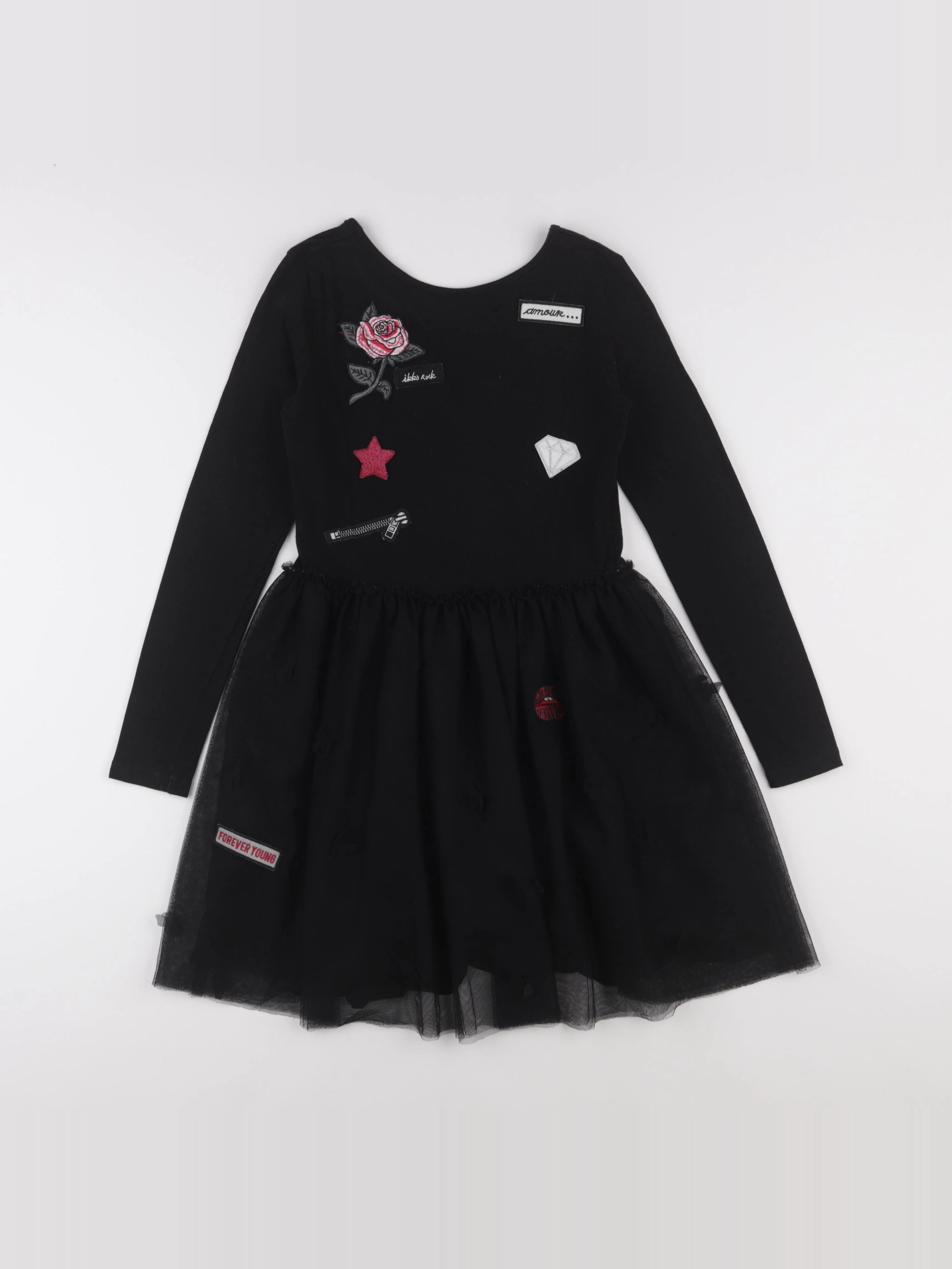 IKKS - robe noir - 10 ans