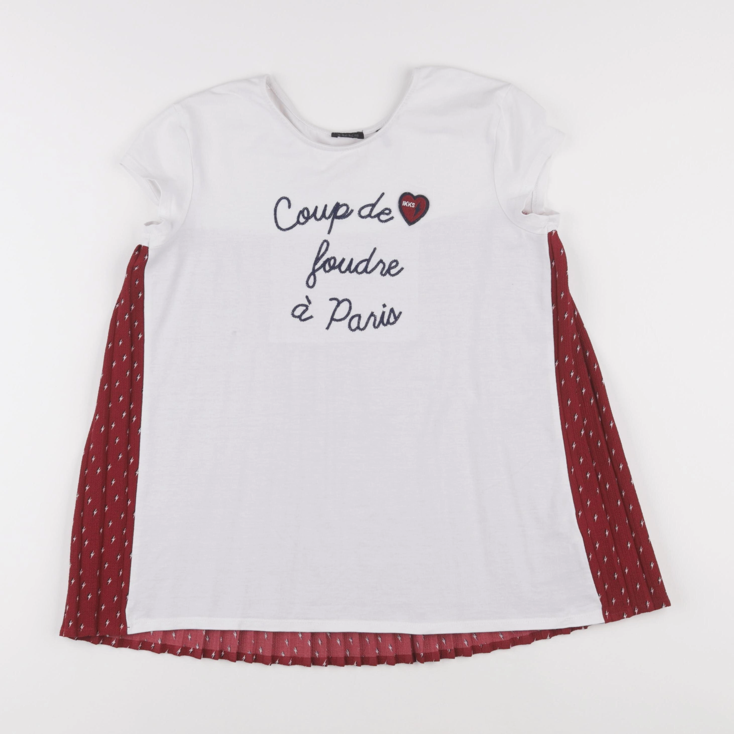 IKKS - tee-shirt blanc, rouge - 14 ans