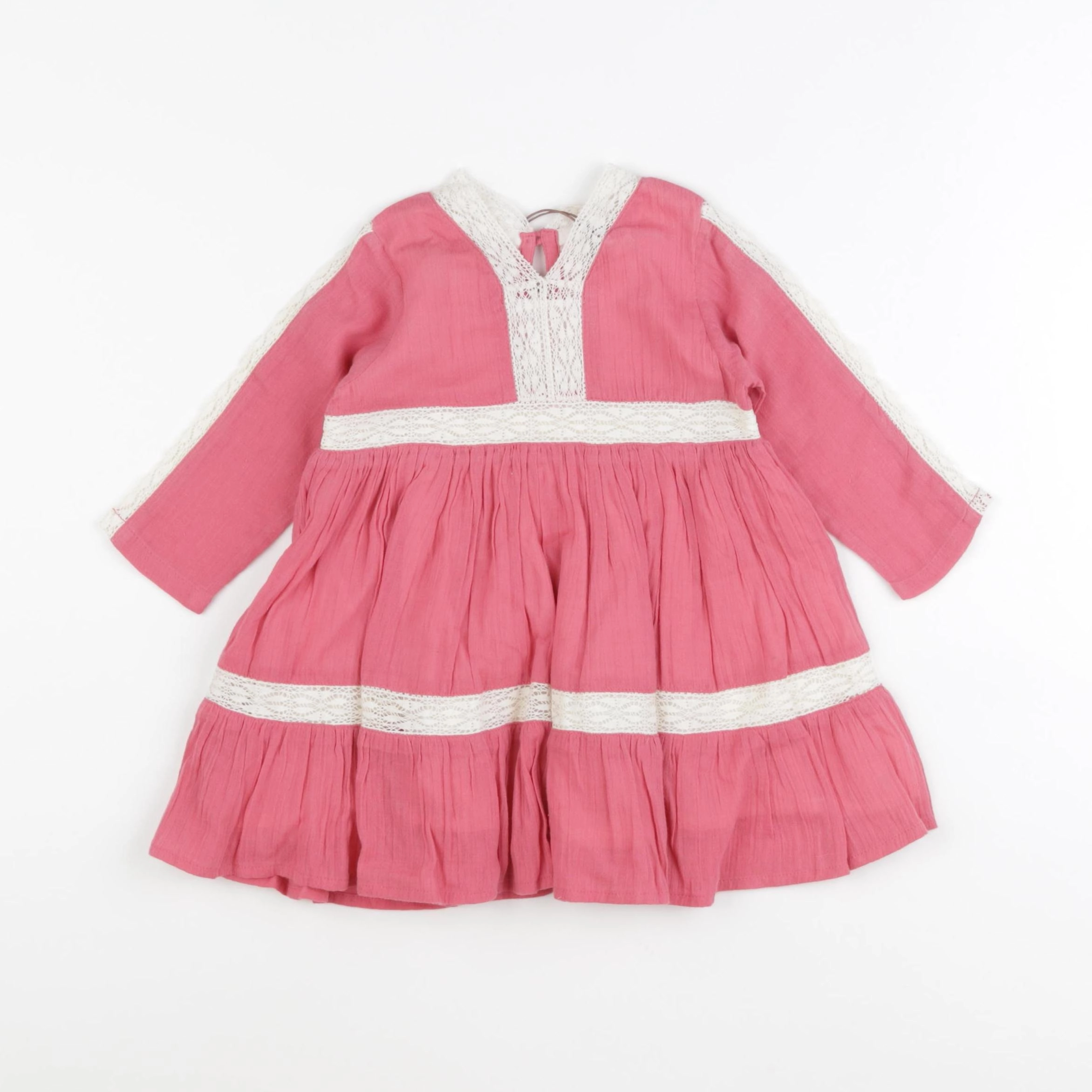 Pink Chicken - robe rose - 6 mois