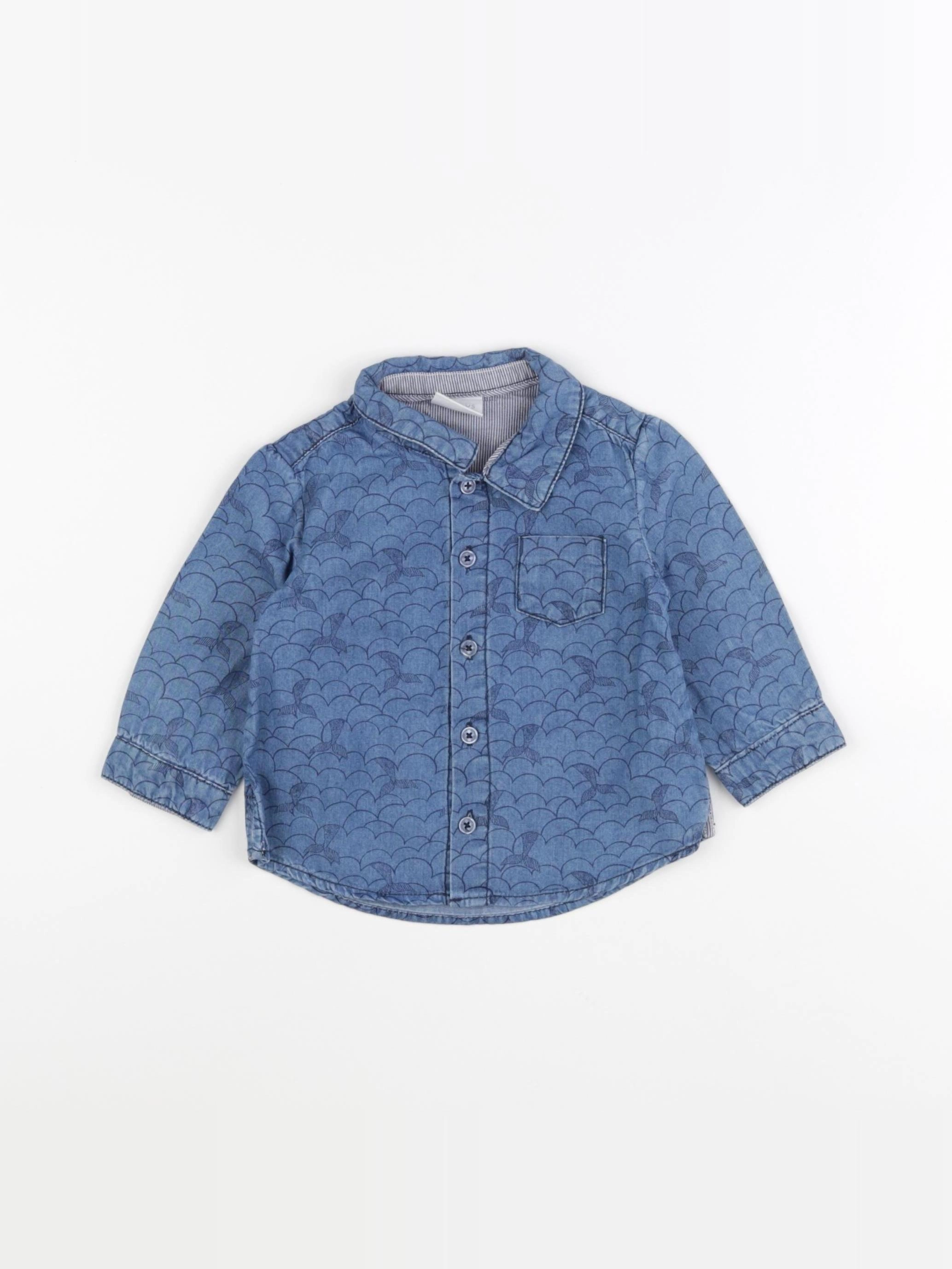 Natalys - chemise bleu - 6 mois