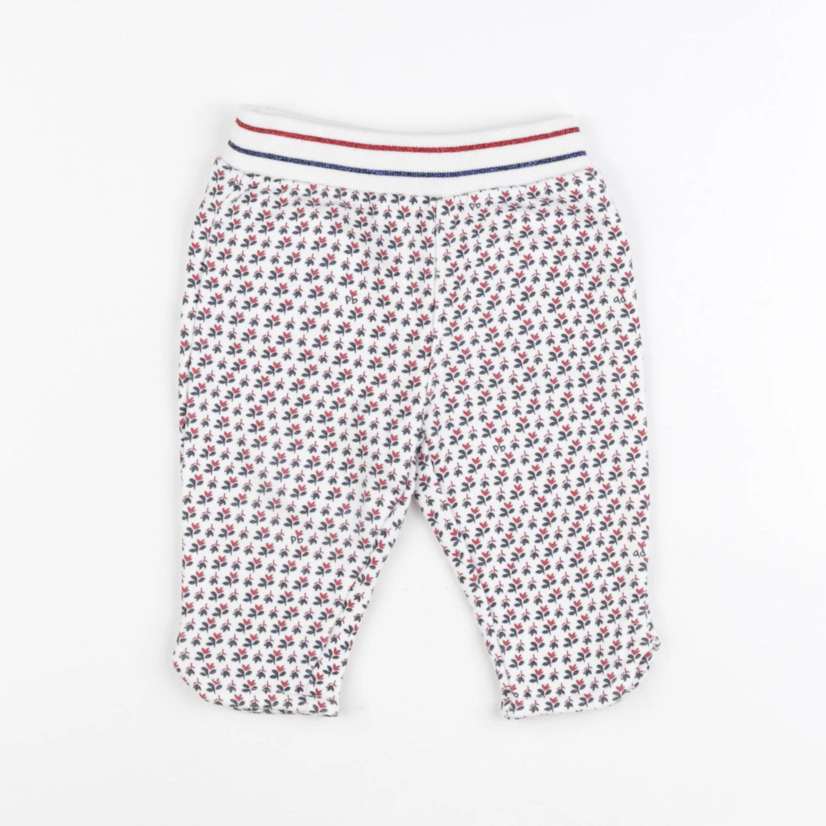 Petit Bateau - jogging blanc, rouge - 6 mois