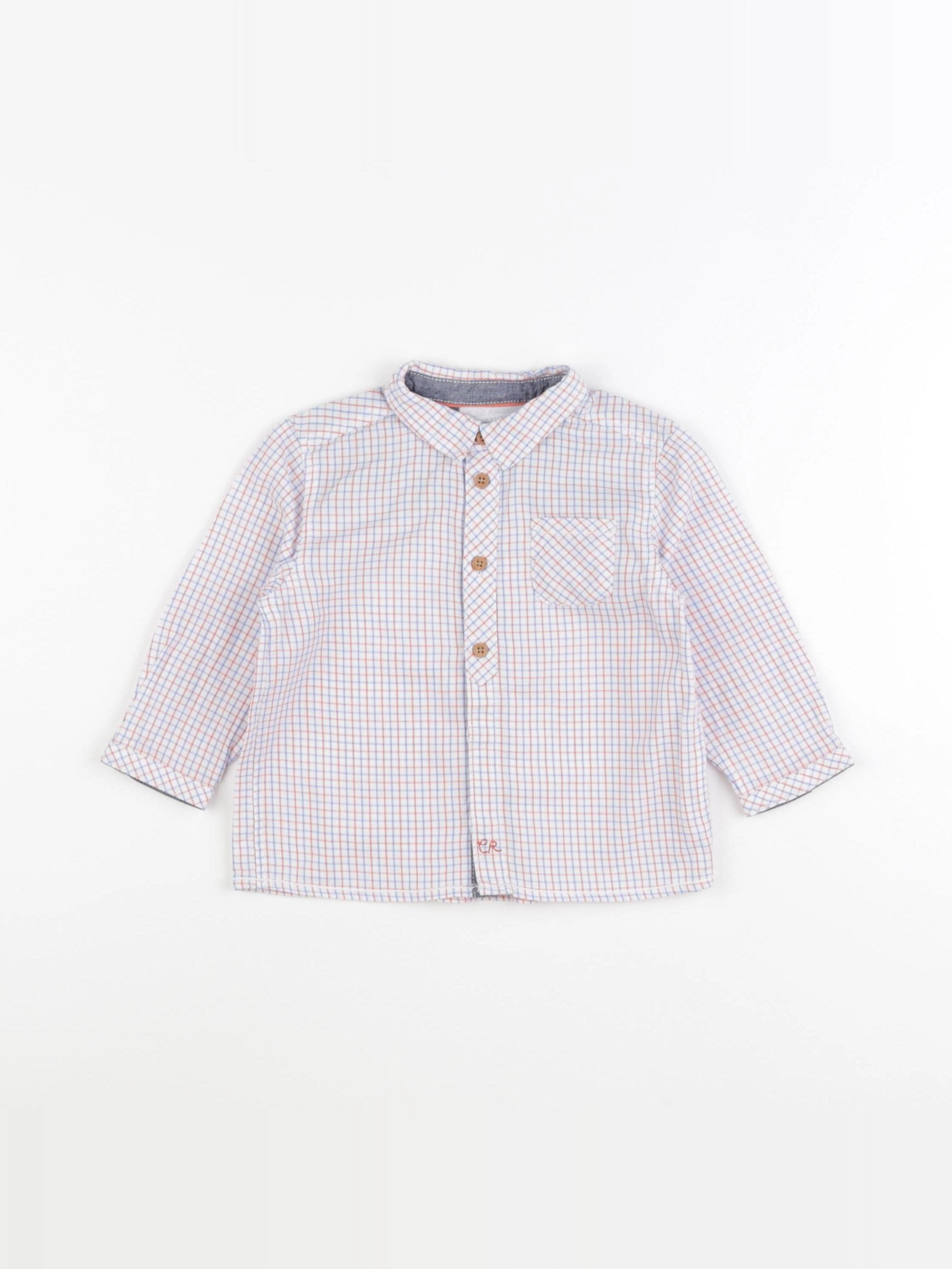 Cadet Rousselle - chemise bleu, orange - 12 mois