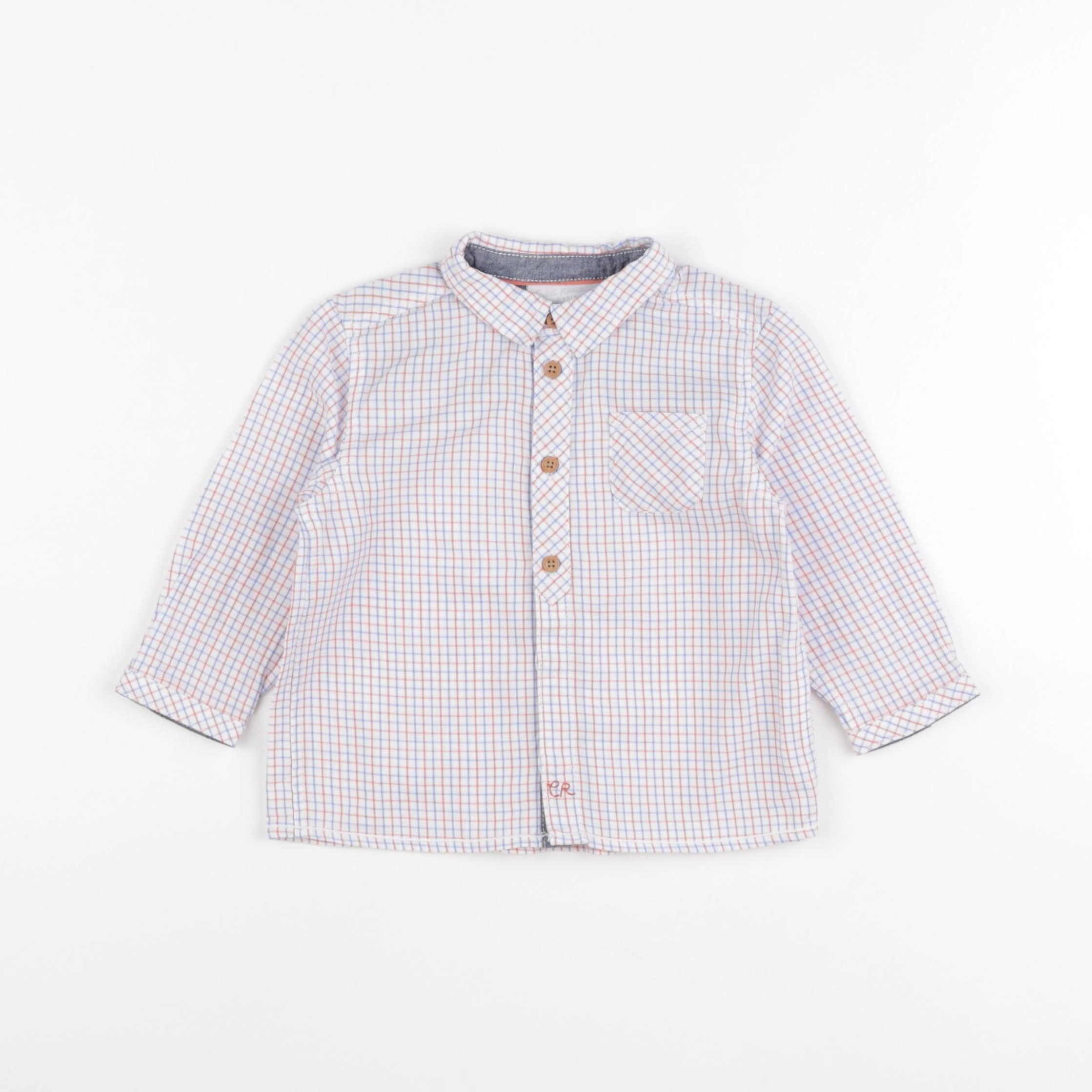 Cadet Rousselle - chemise bleu, orange - 12 mois