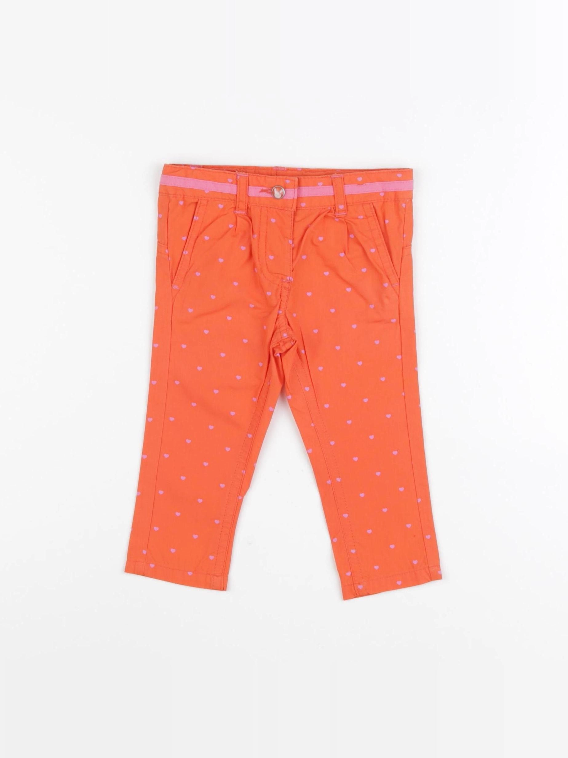 Vertbaudet - pantalon orange, rose - 3 mois