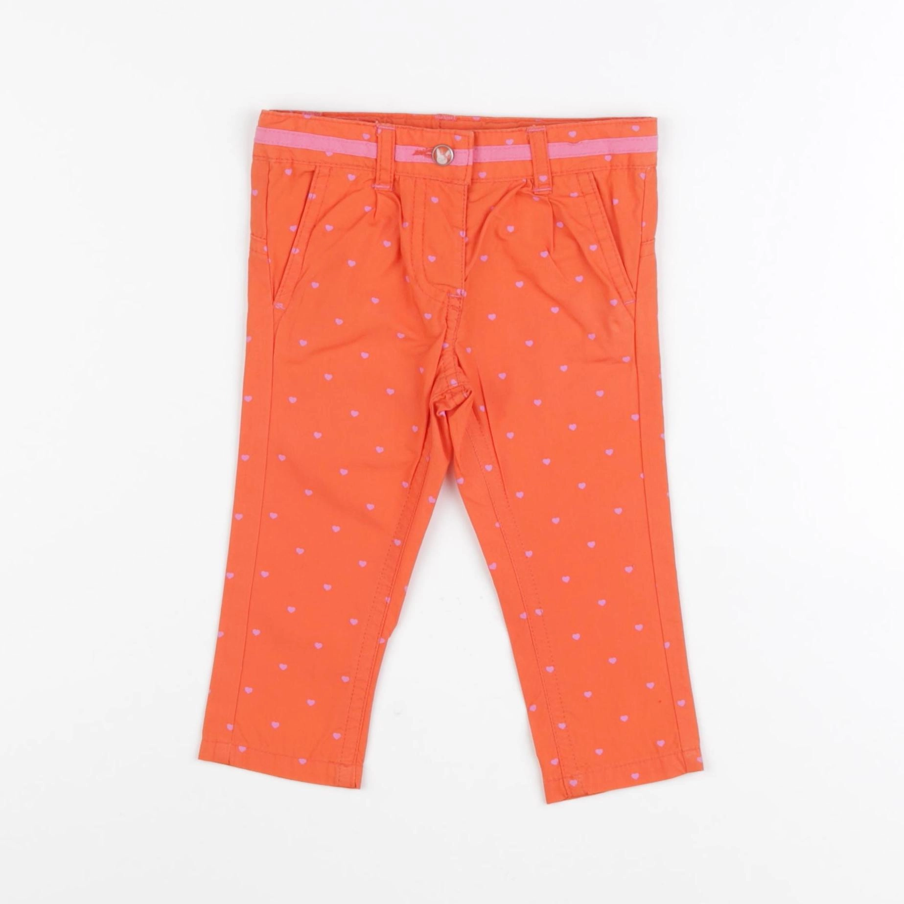 Vertbaudet - pantalon orange, rose - 3 mois
