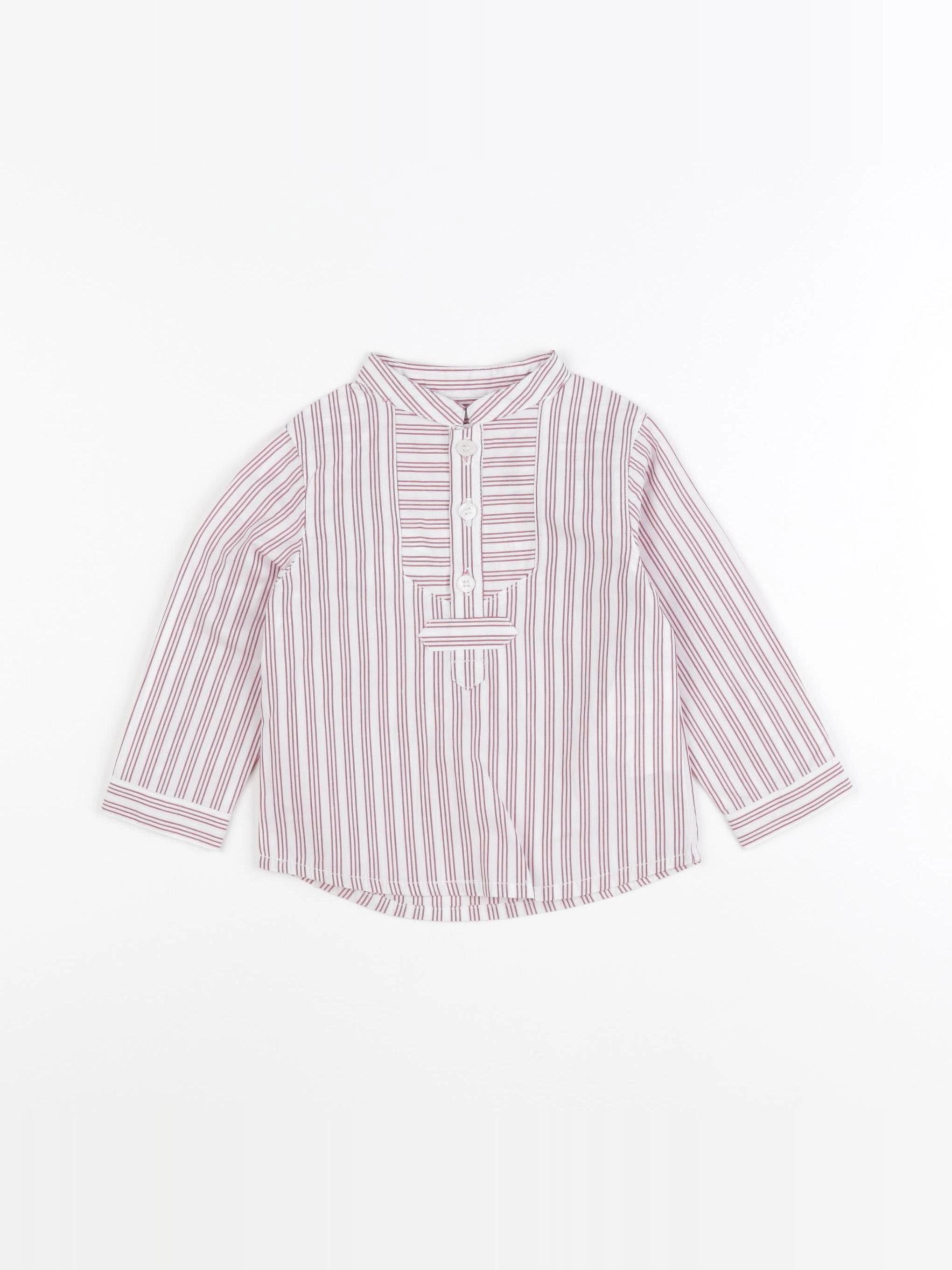 Gocco - blouse rose, blanc - 6/9 mois