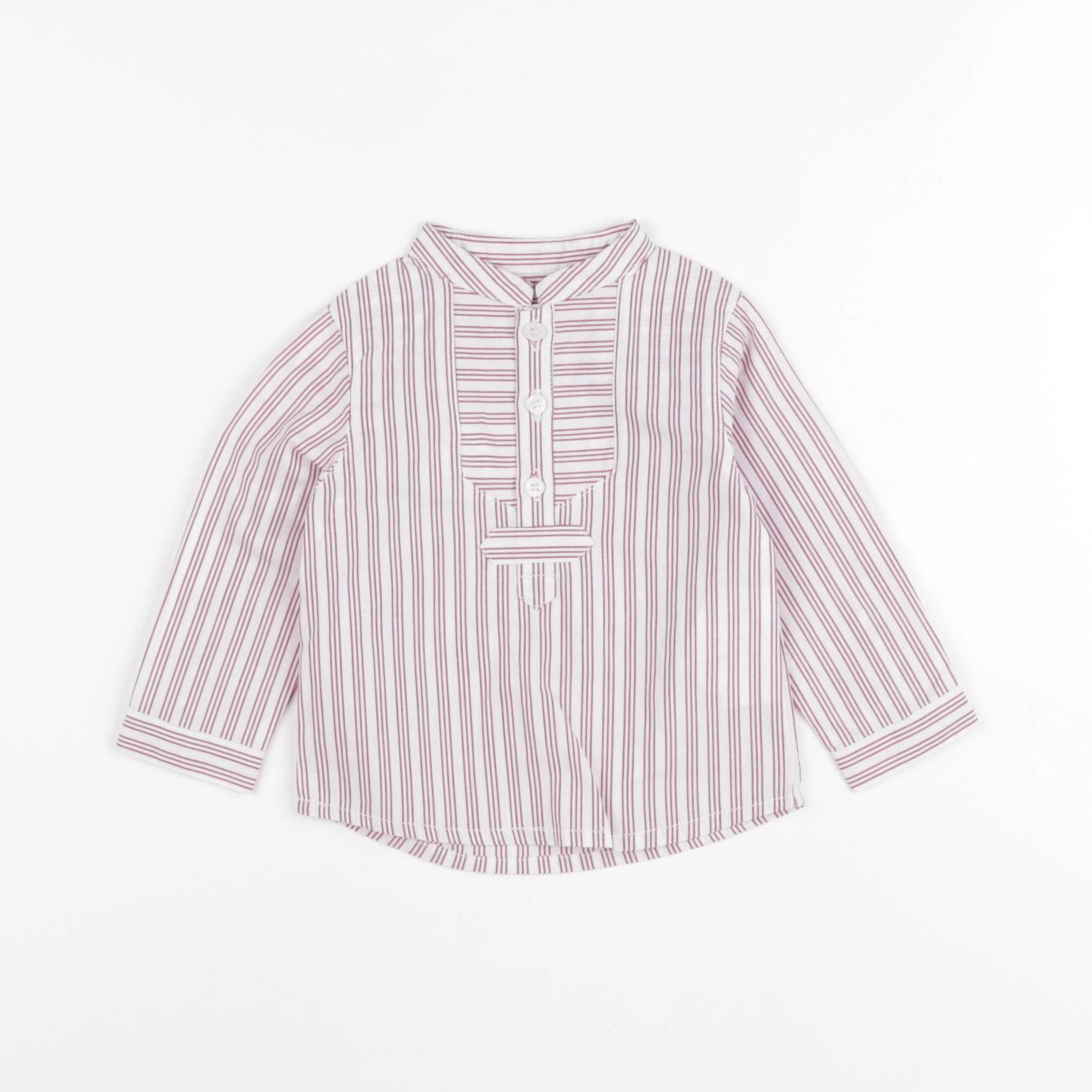 Gocco - blouse rose, blanc - 6/9 mois